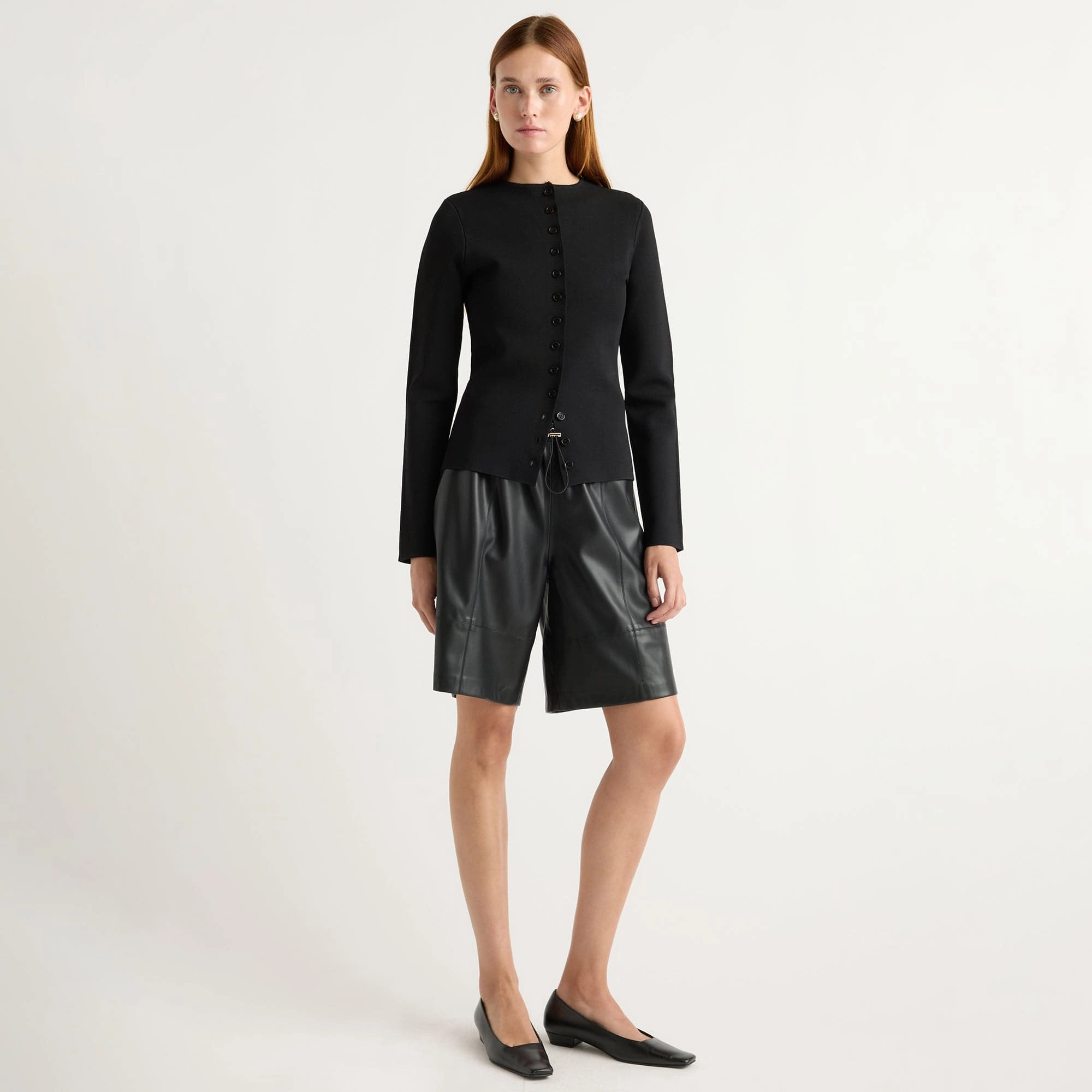 Chafe Resistant Edges Liat Vegan Leather Bermuda Short