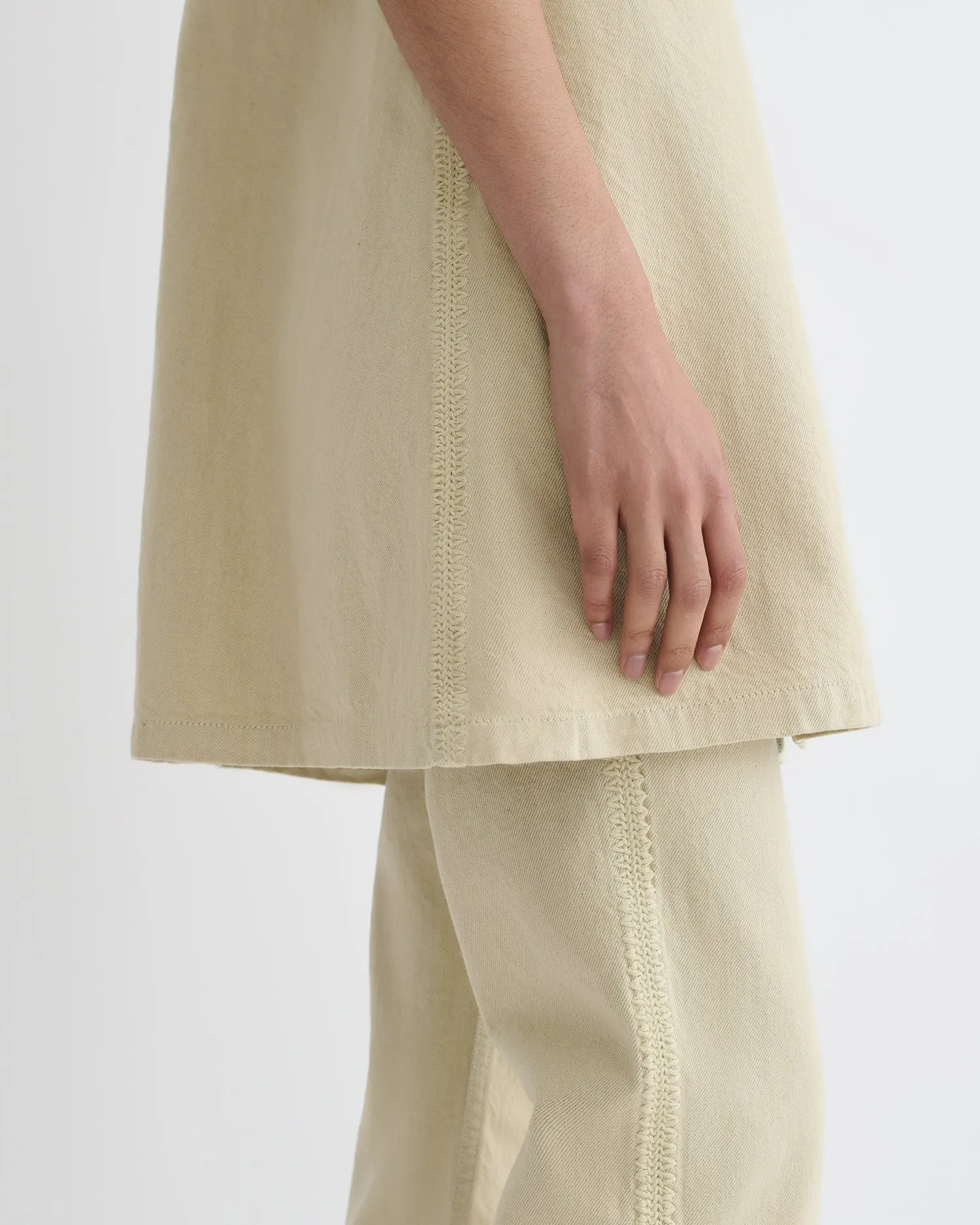 Youthful Style Lidwina - Denim Mini Dress - Beige