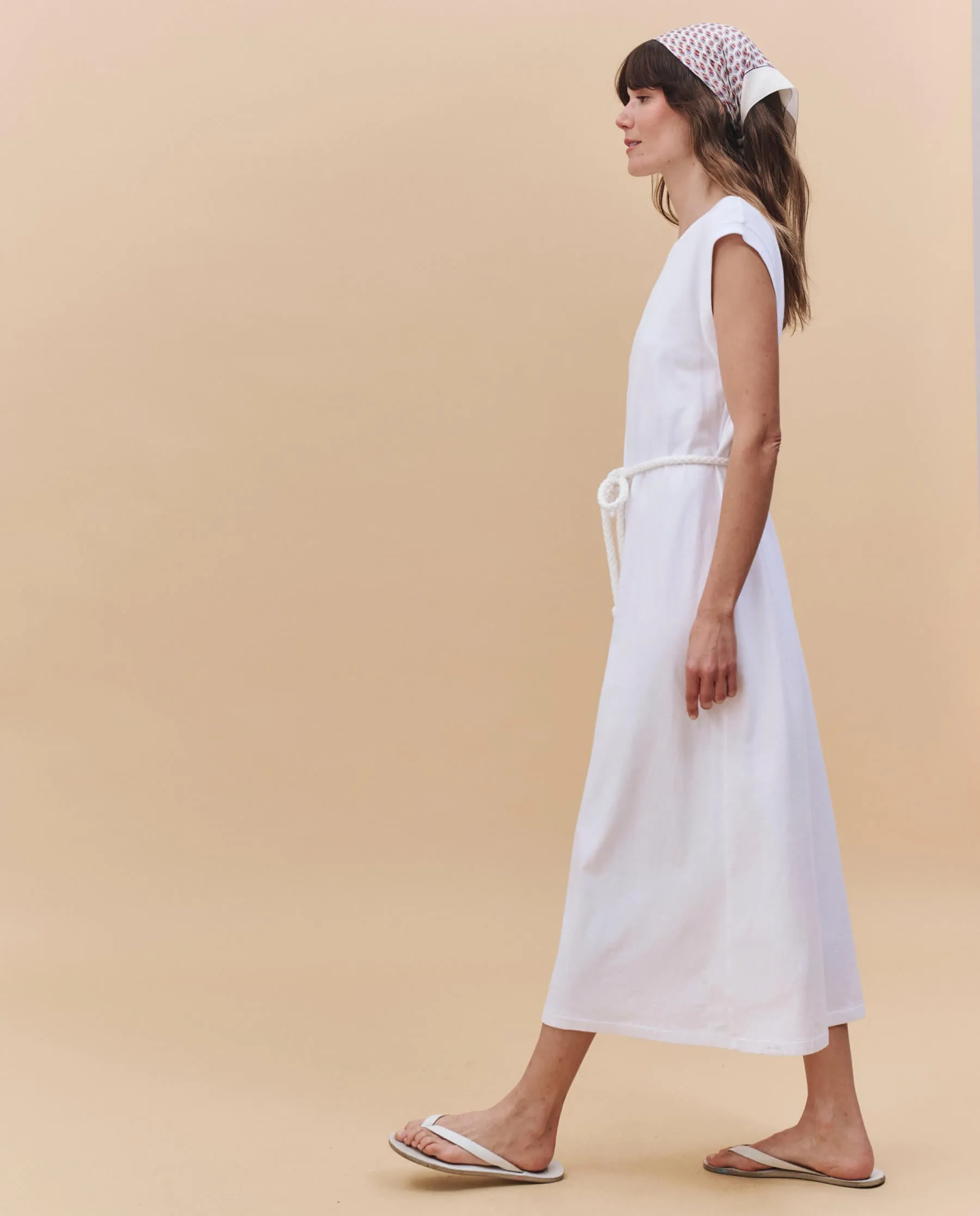 The Square Tee Dress. -- True White Side-Pocket