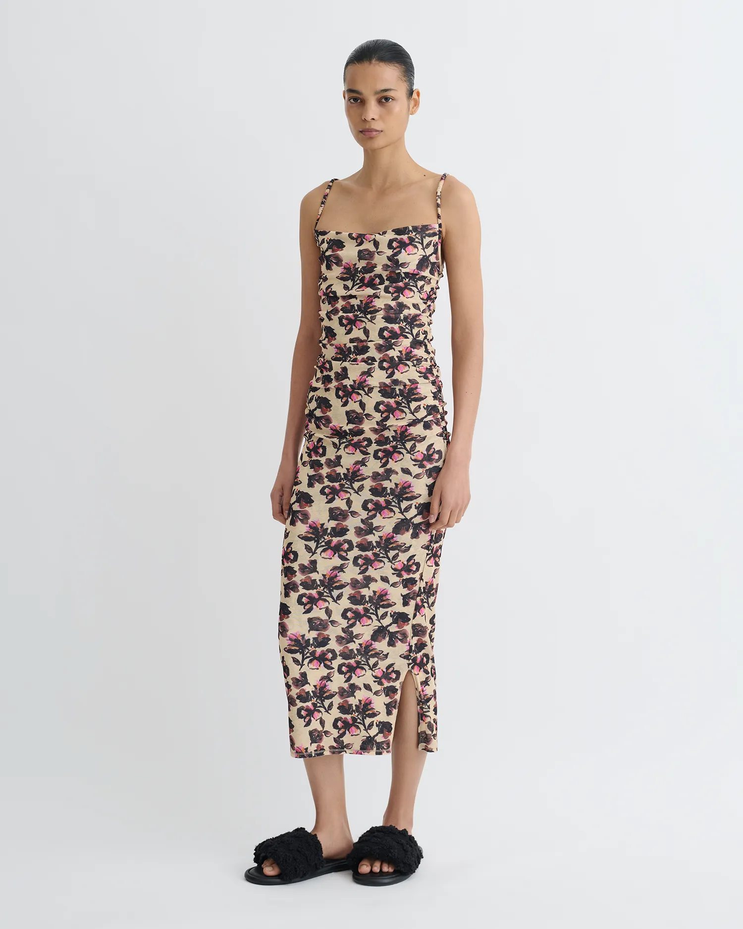 Alexa - Printed Mesh Jersey Midi Dress - Tapestry Floral Vibrant Look Night Vibes