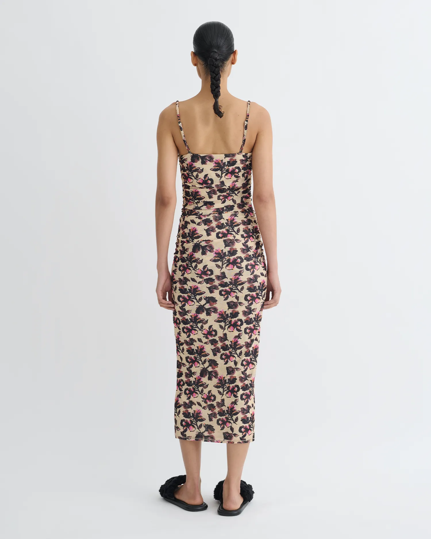 Alexa - Printed Mesh Jersey Midi Dress - Tapestry Floral Festive Mood