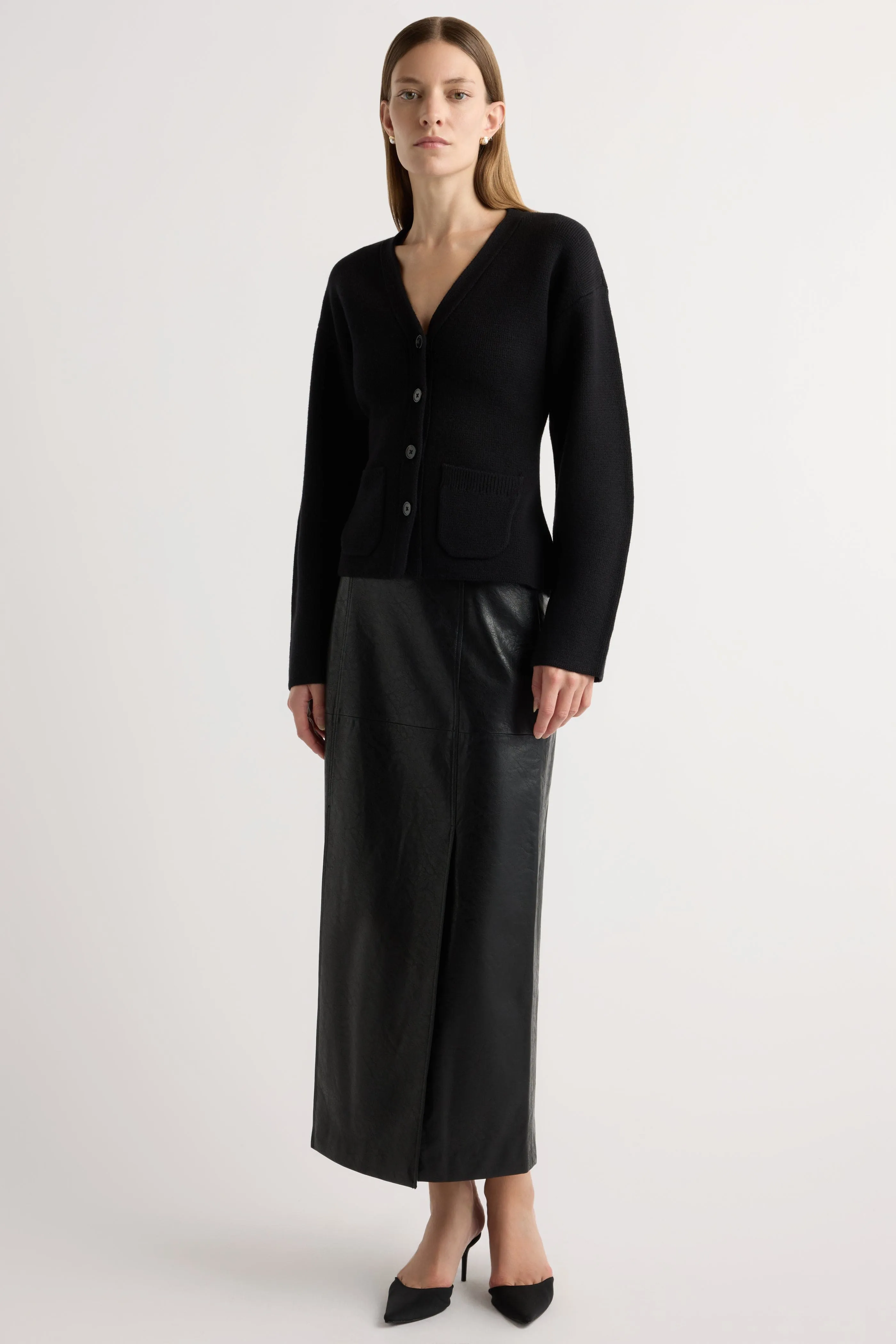 Elinor Organic Cotton-Wool V-Neck Cardigan Knit Fashion