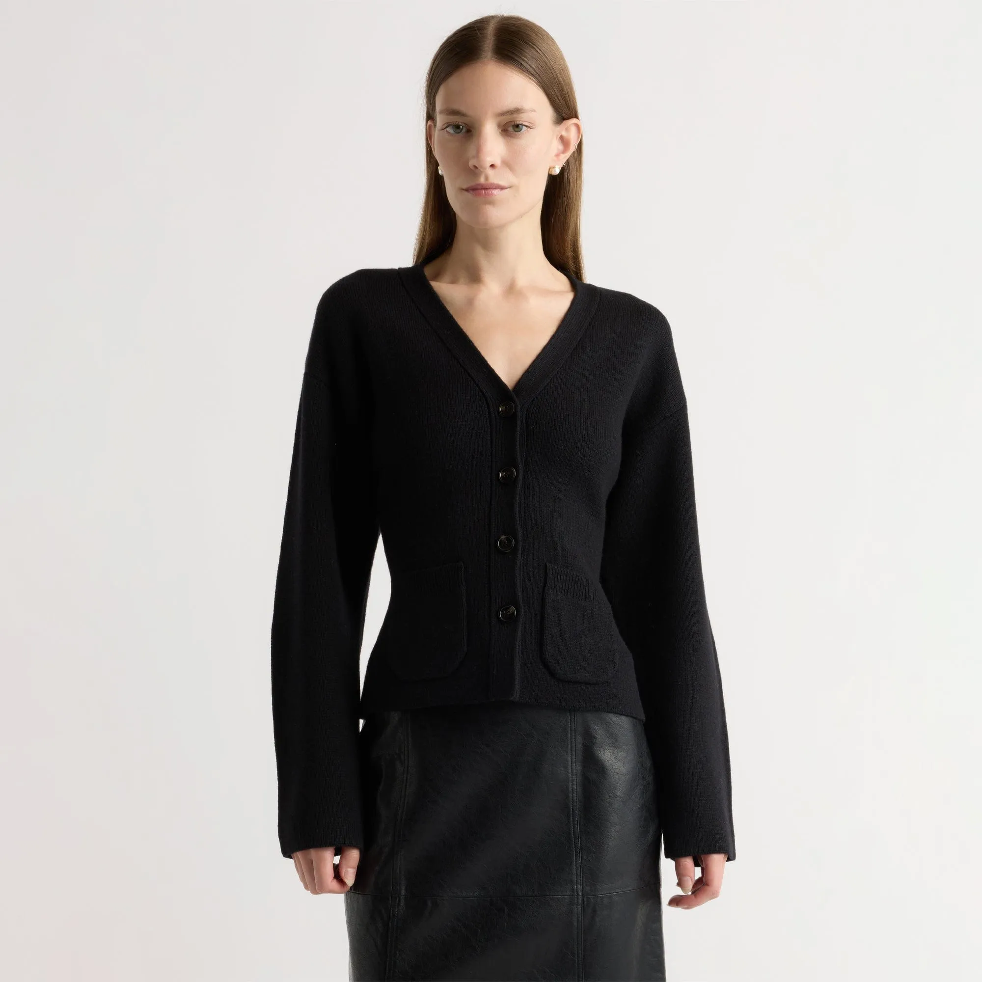 Soft Knit Layer Versatile Layers Elinor Organic Cotton-Wool V-Neck Cardigan