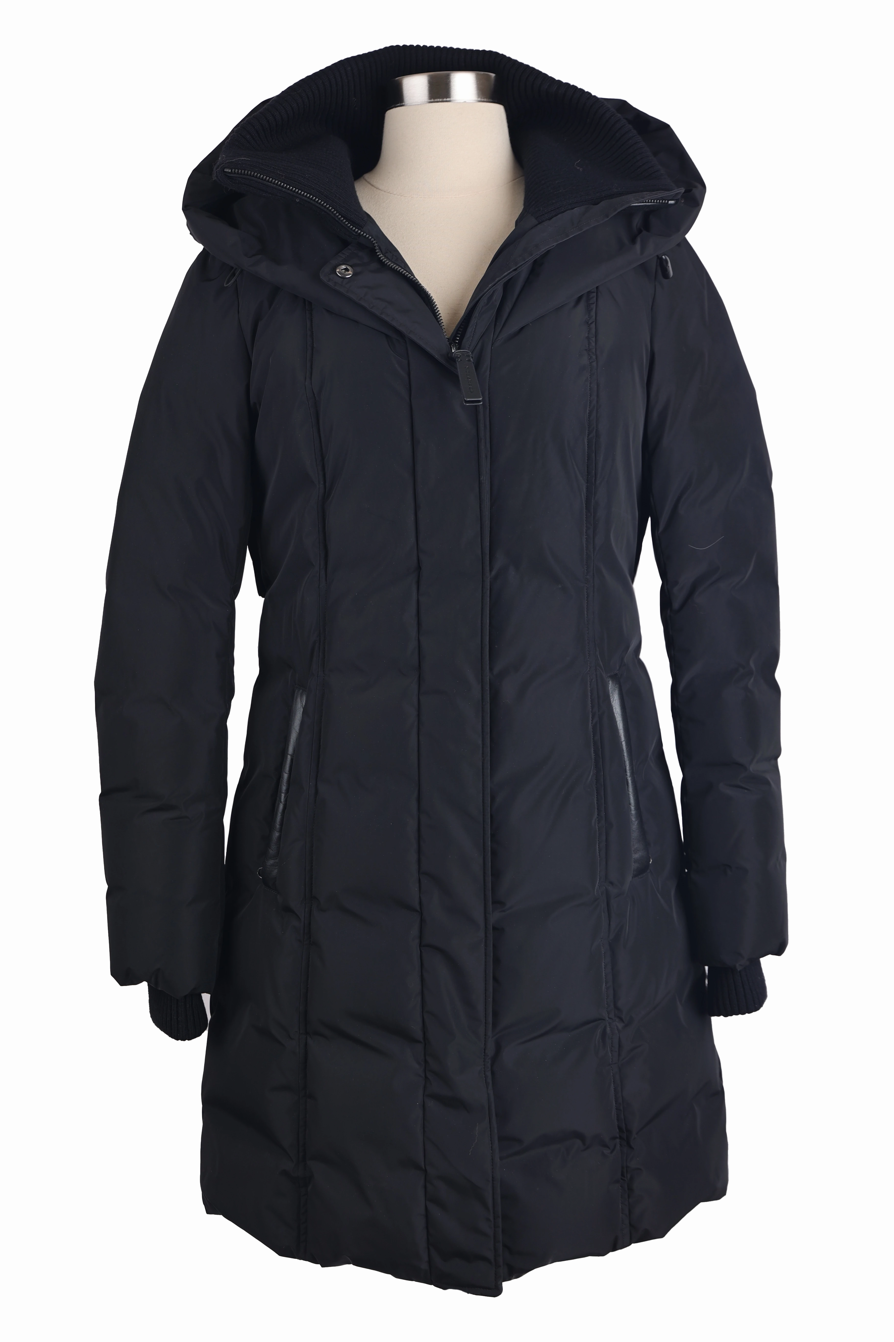 Durable Chill Piece StretchableMaterial Knitted Collar Down Parka Coat