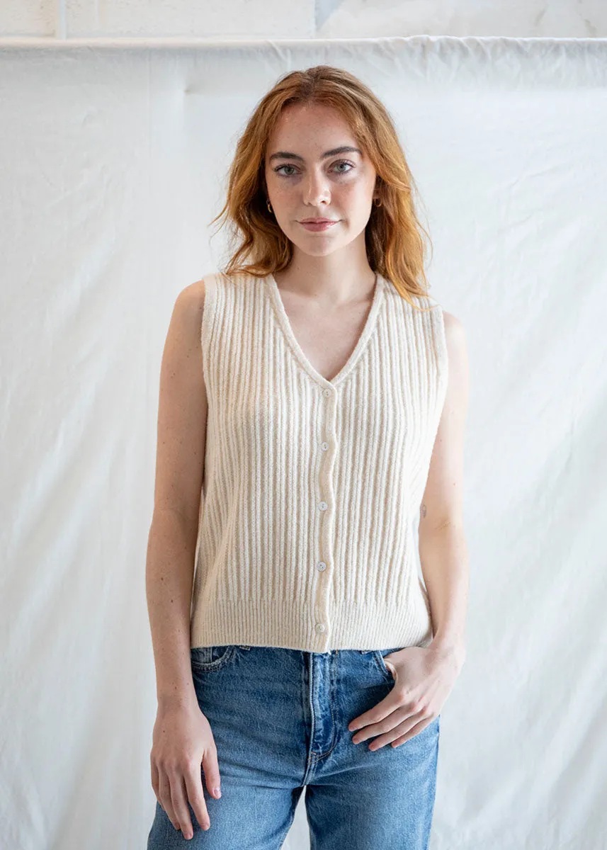 elegant design Frances Granny Vest - Cream