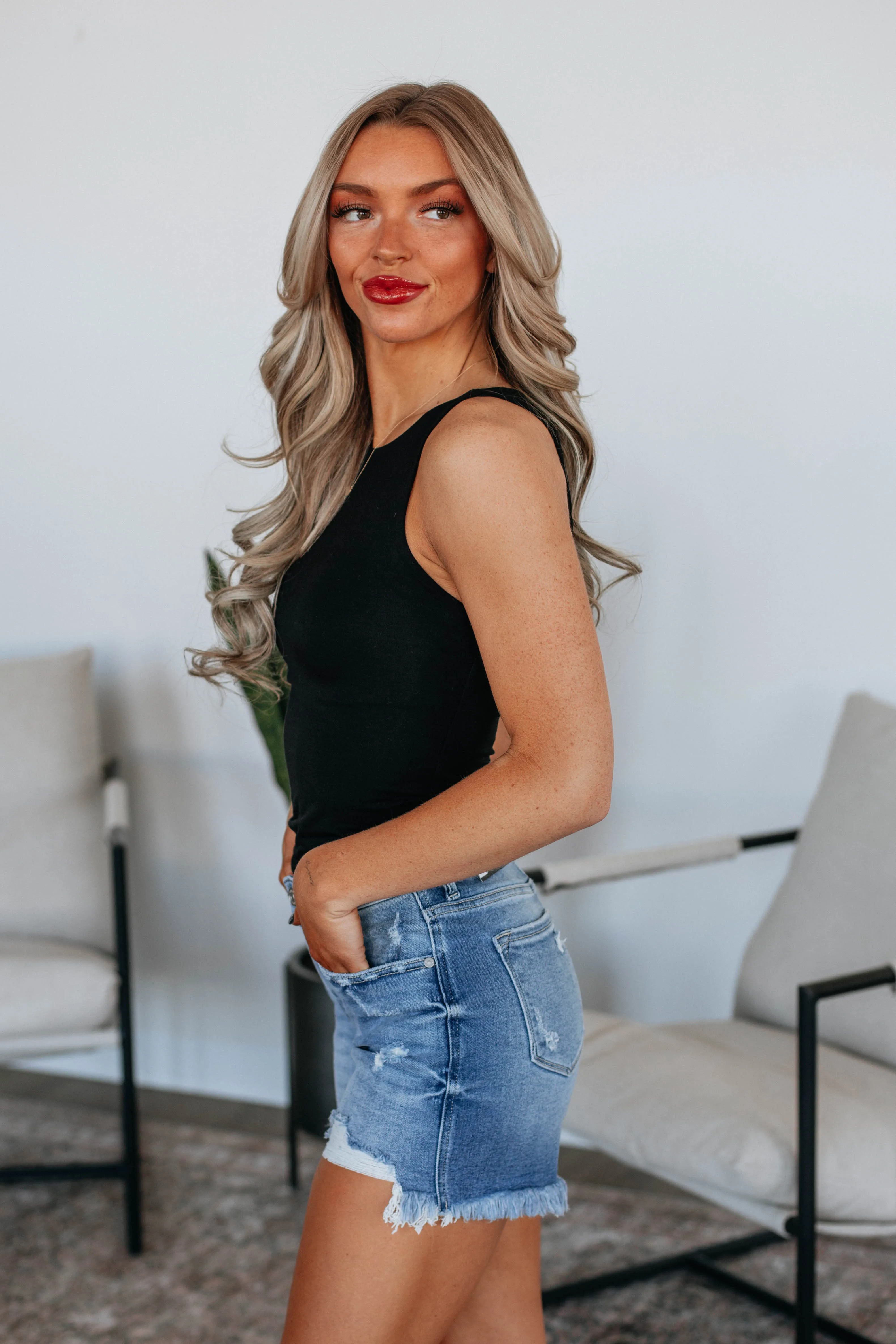 Tagless Labeling Ariel Basic Tank - Black