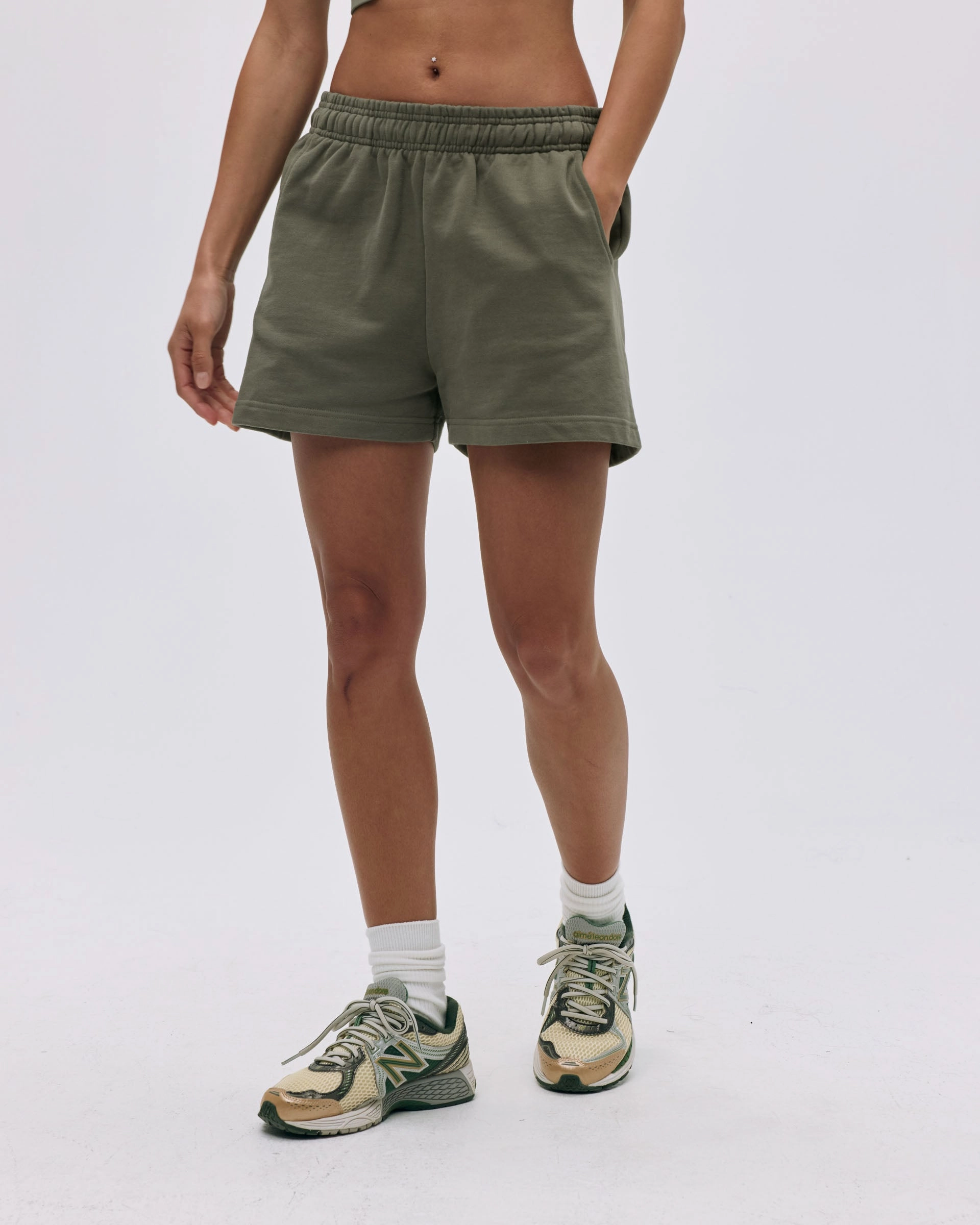 Branded Sweat Shorts - Olive Green volleyball outfit