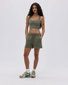 Day Fit delivery work Branded Sweat Shorts - Olive Green