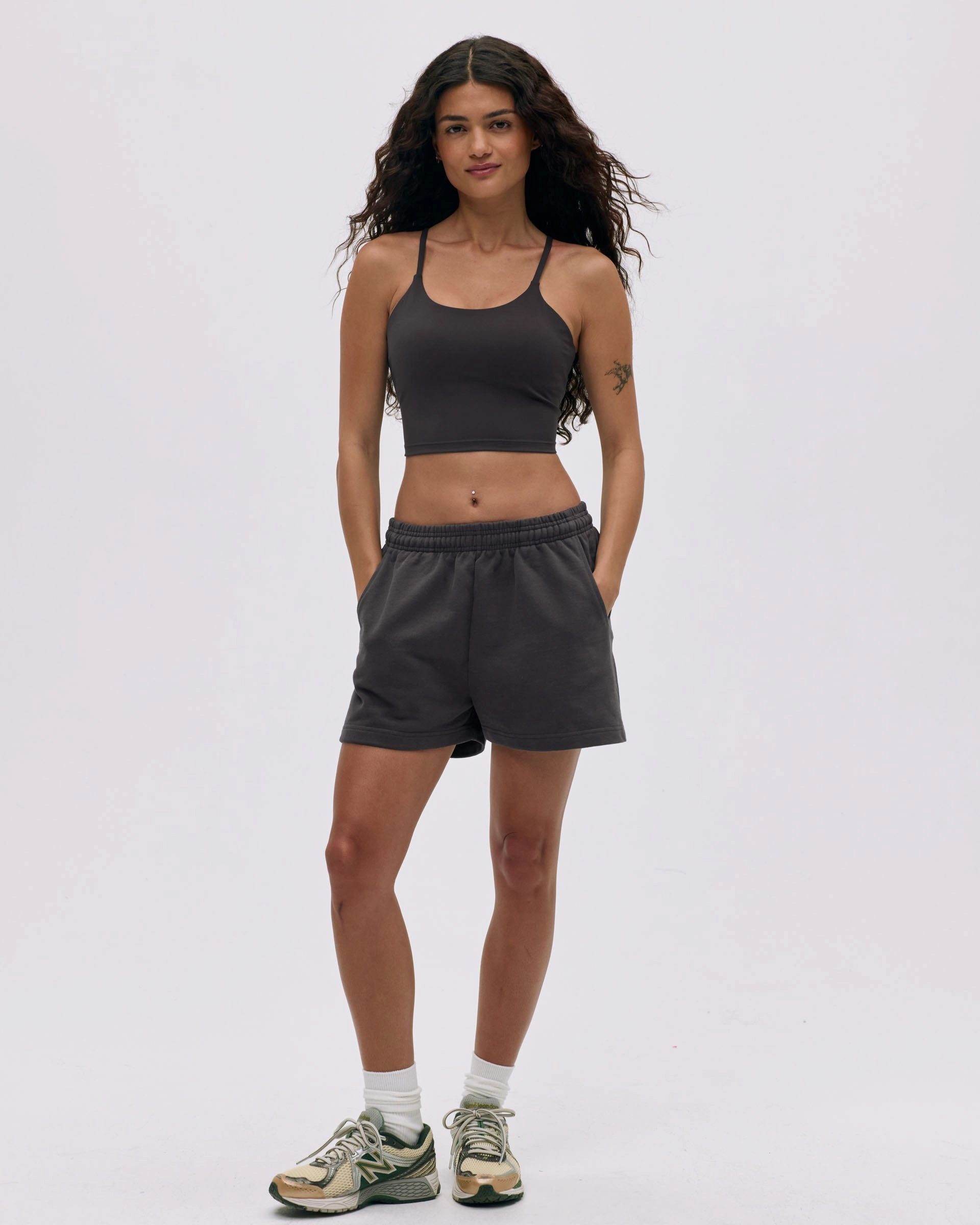 Branded Sweat Shorts - Coffee Bean Chafe Resistant Lining