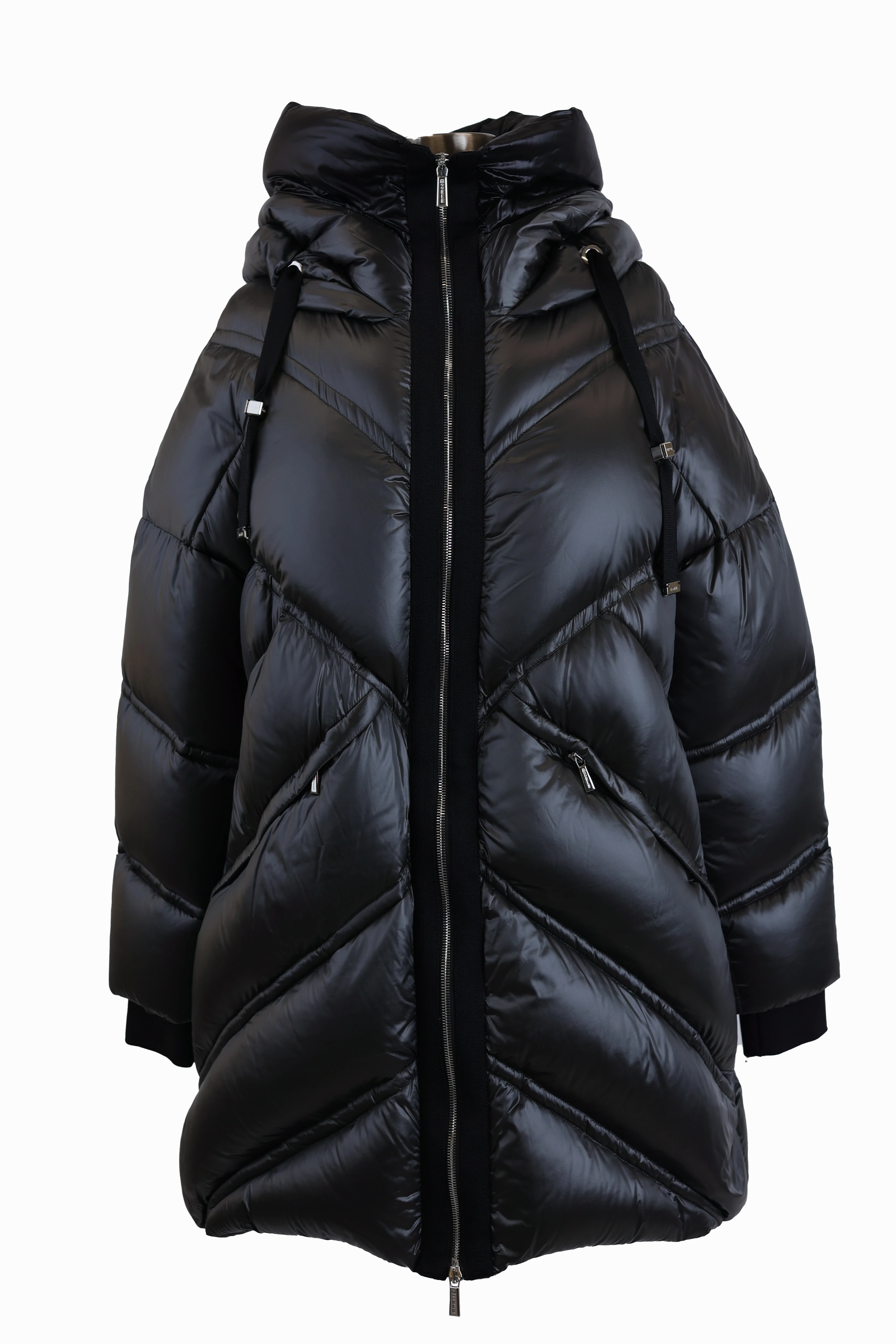 Long Down Filled Parka Coat Wind Shield