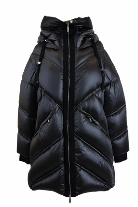 Long Down Filled Parka Coat Wind Shield