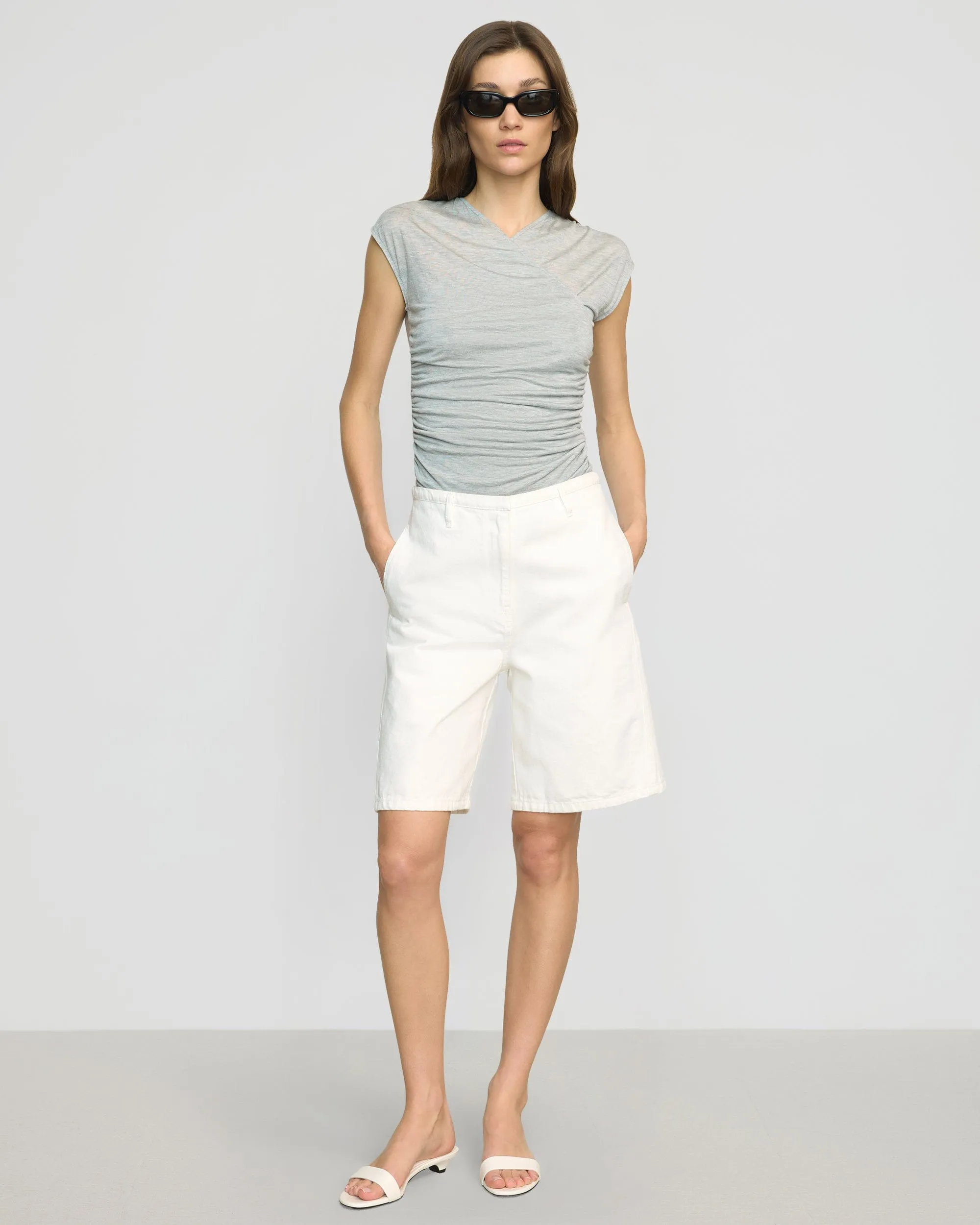 Lila Tencel Wrap-Neck Tee Fashionable Layer