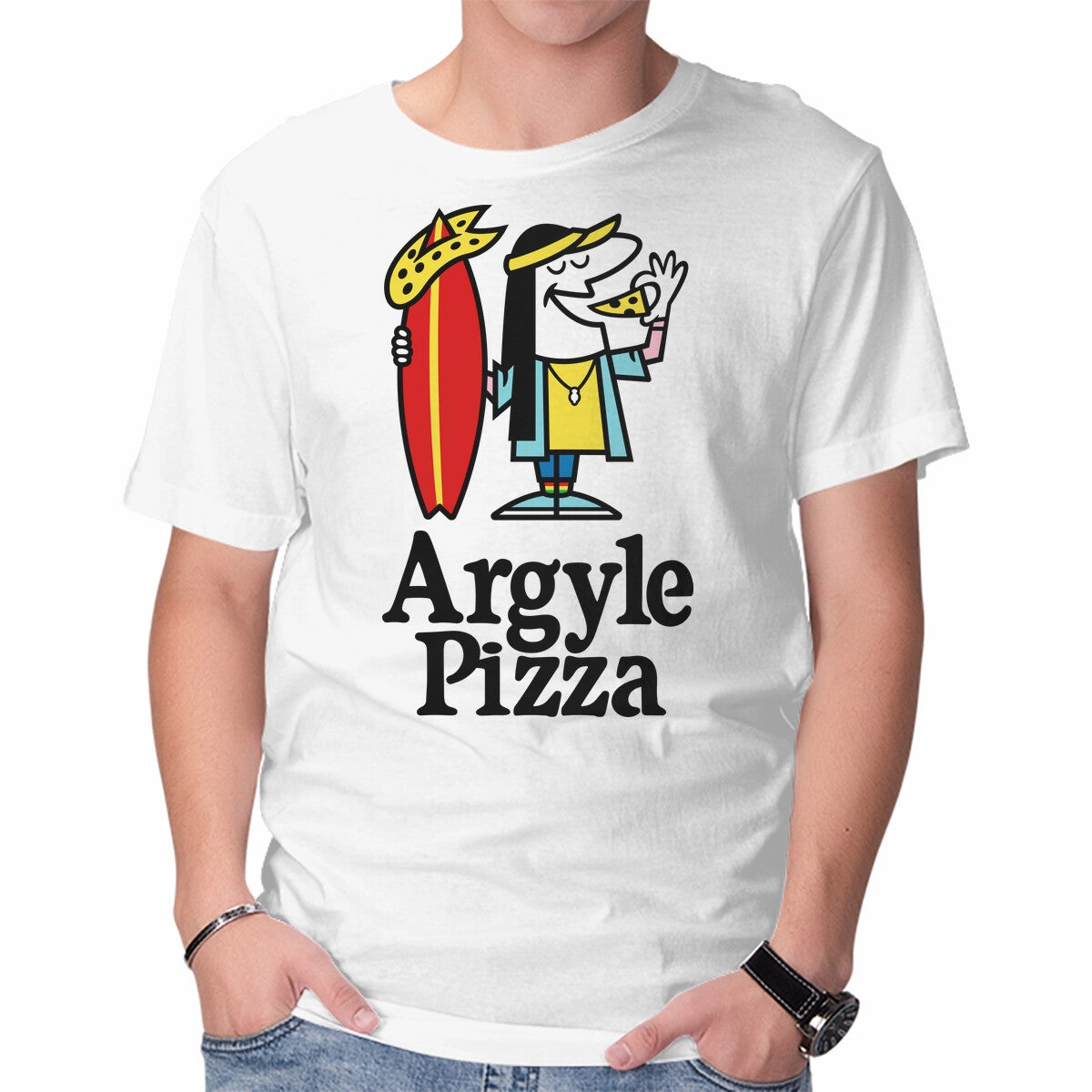 Fade Resistant Print Layered Shoulder Design Argyle Pizza