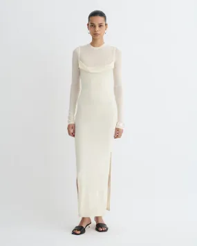 Formal Choice Linora - Draped Wool Jersey Midi Dress - Creme