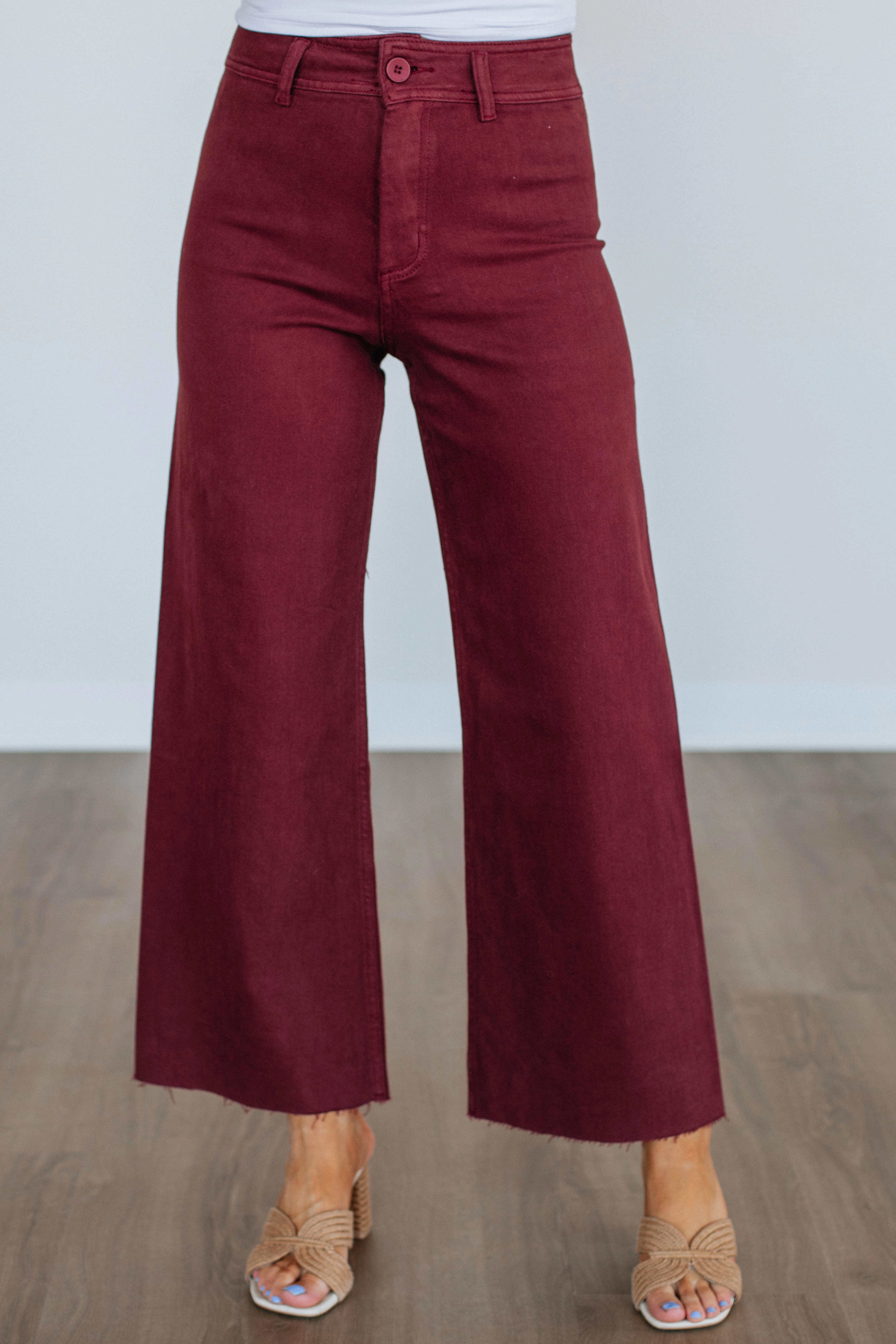 Printed design Slim Silhouette Linsley Wide Leg Pants - Maroon