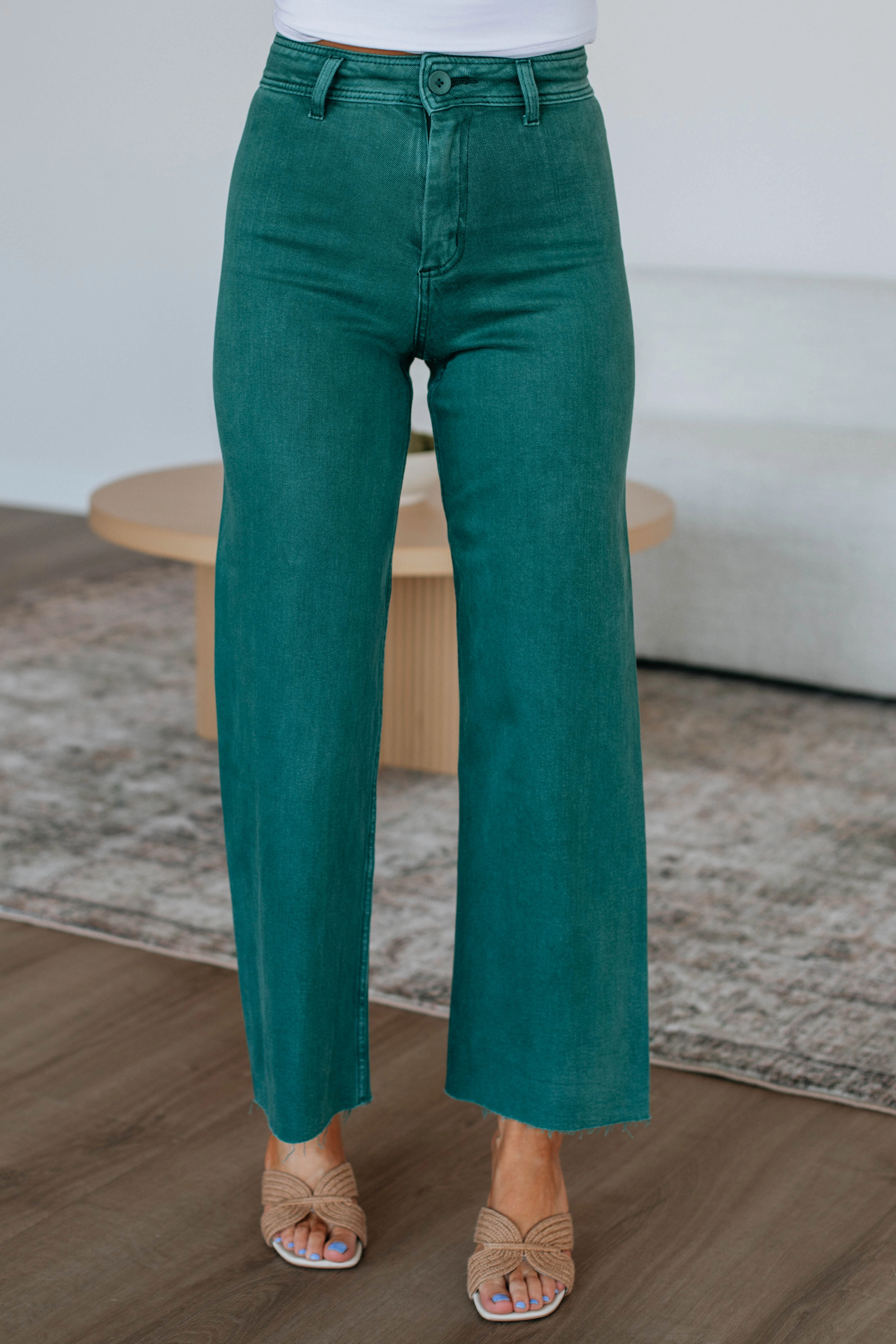 Linsley Wide Leg Pants - Pine Comfy Vibes