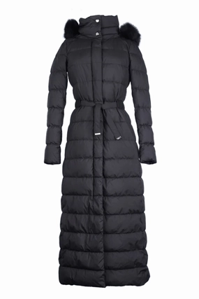 Long Down Parka w/ Fur Hood Compression Layer Durable Zipper