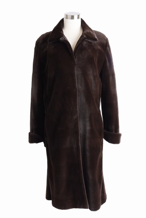 Long Sheared Mink Coat Easy Care Fabric
