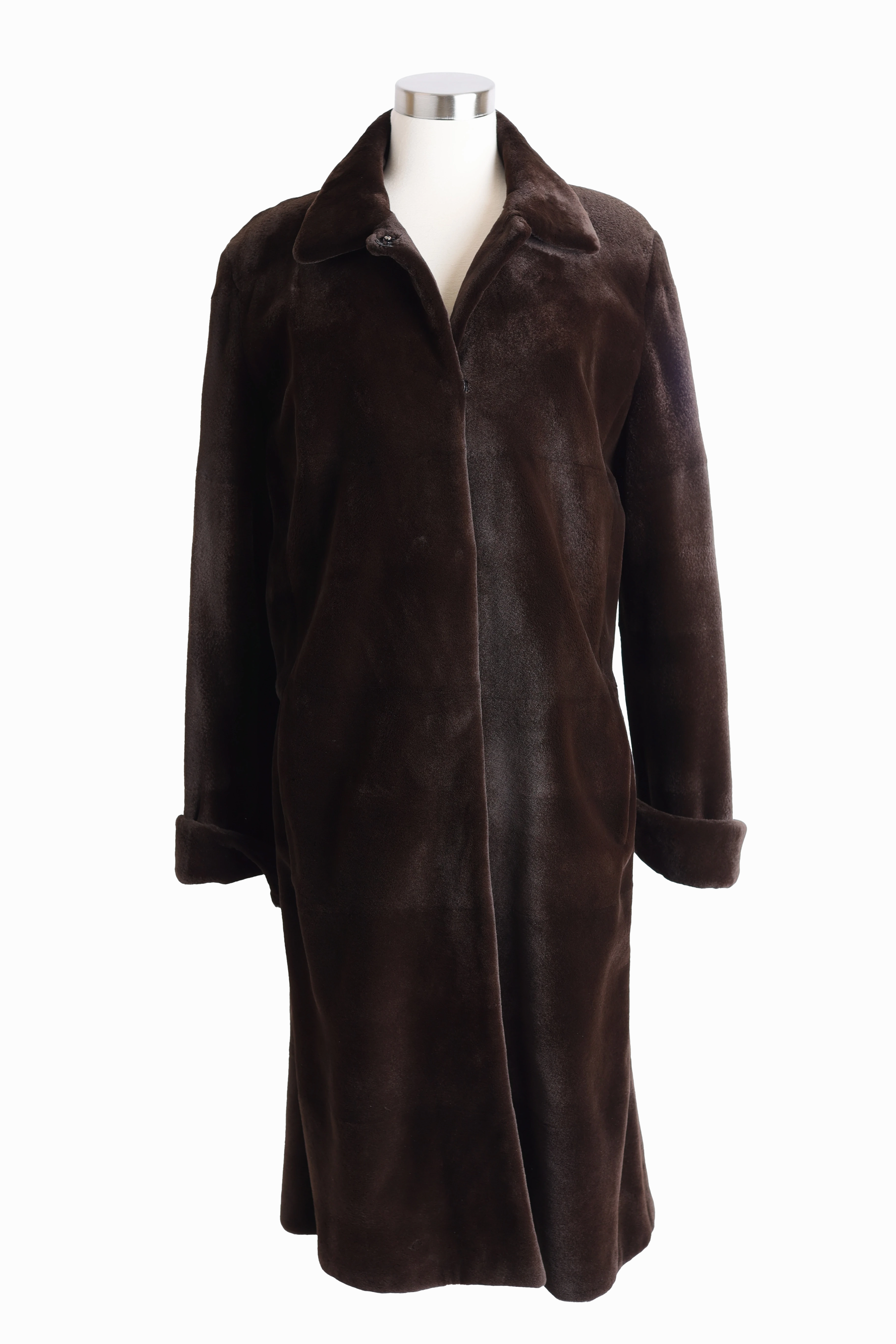 Long Sheared Mink Coat Easy Care Fabric