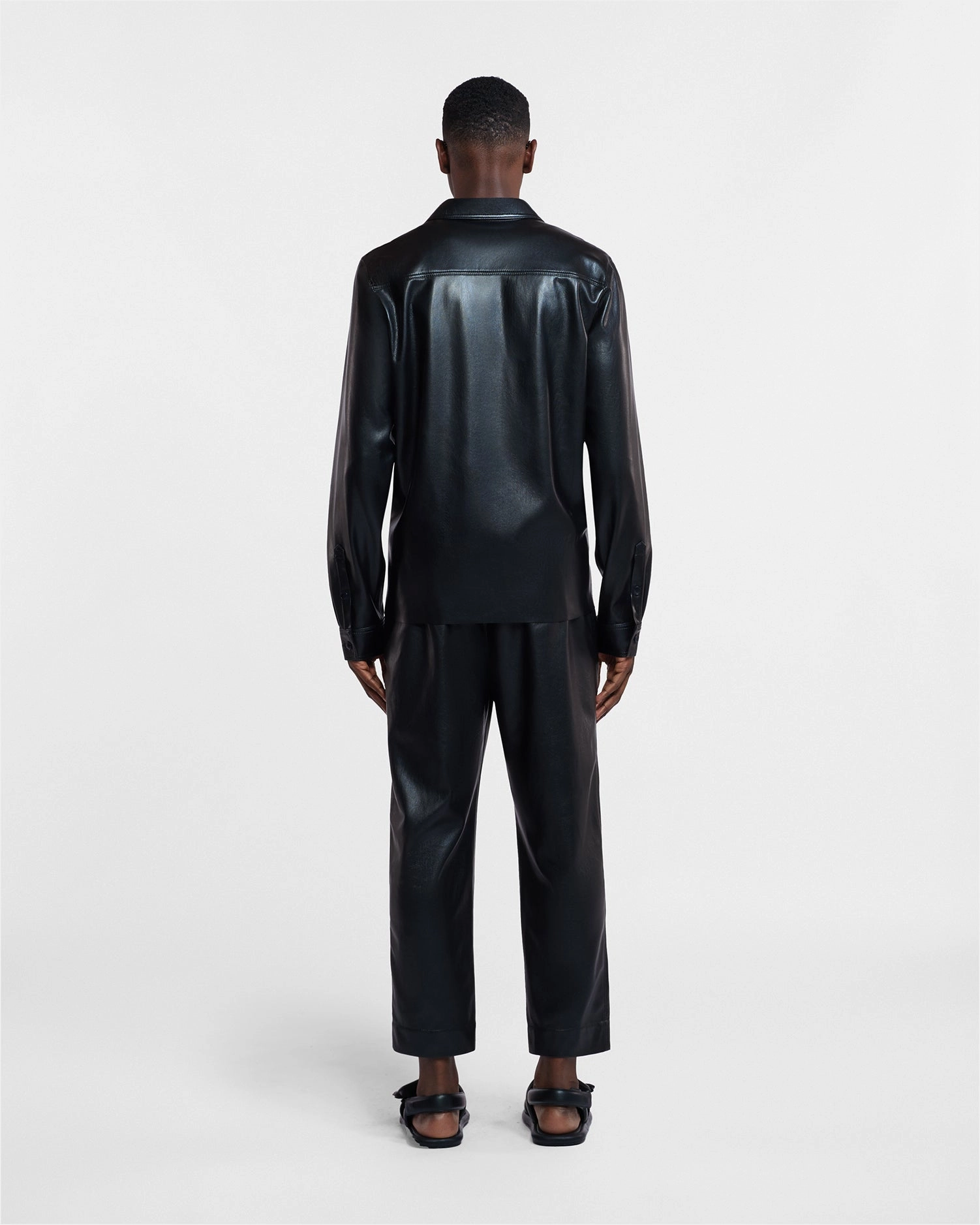 Duco - Okobor? Alt-Leather Long Sleeve Shirt - Black Workwear Style