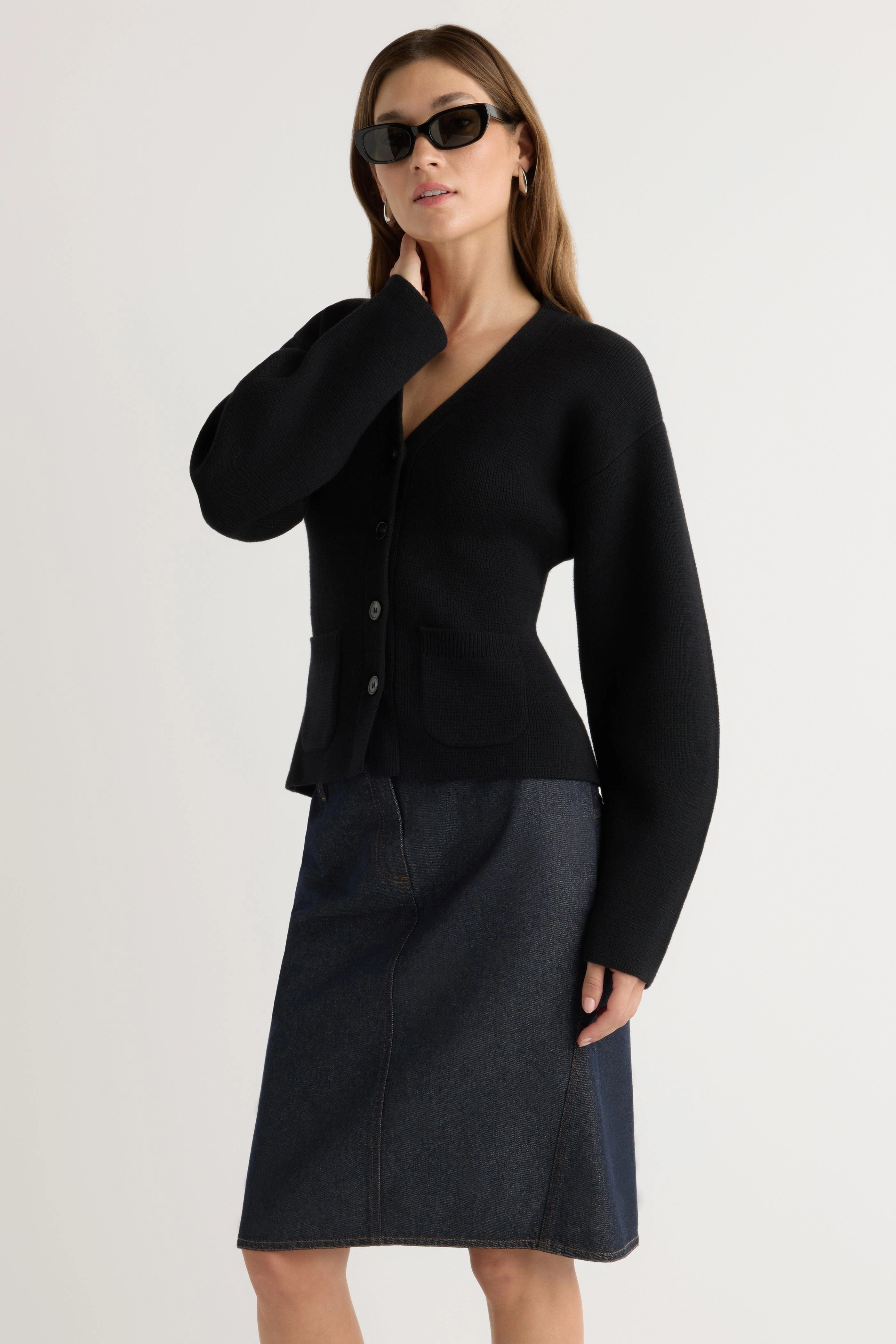 Smart Fit Johanna Knee-Length Denim Skirt