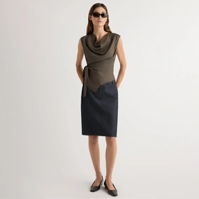 Johanna Knee-Length Denim Skirt Weekend Style Breathable Material