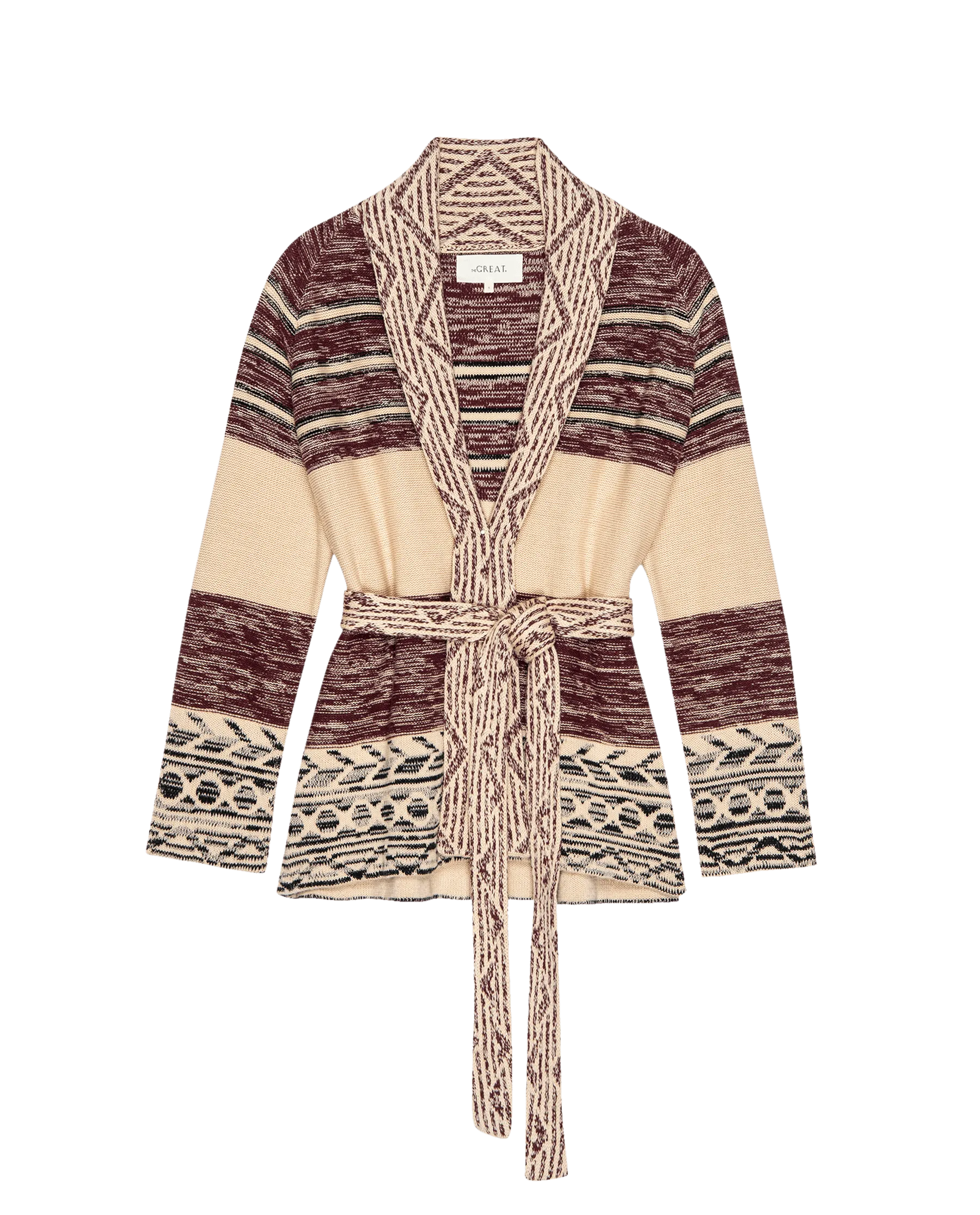 Cashmere Blend Odor Resistant Material The Riding Cardigan. -- Rusted Red Multi