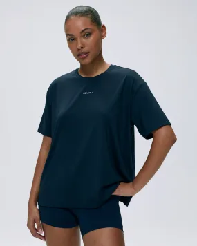 Mesh Active T-Shirt - Navy Blue LayeredCollar SelfFabric Binding