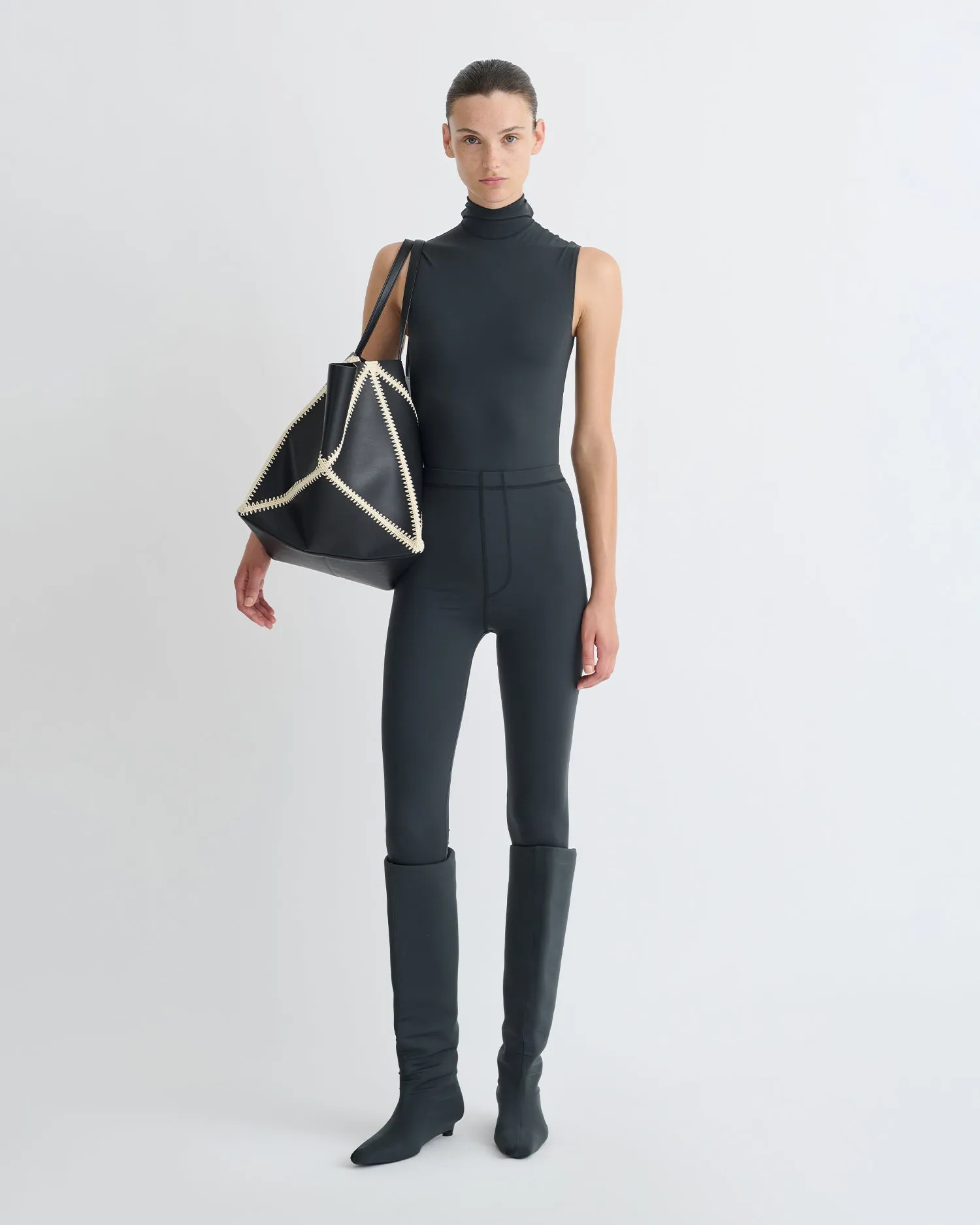 Artice - Elastic Jersey Bodysuit - Dusty Blue Contemporary Design Sleek Presence