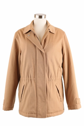 Cashmere Padded Coat Classic Zip Up