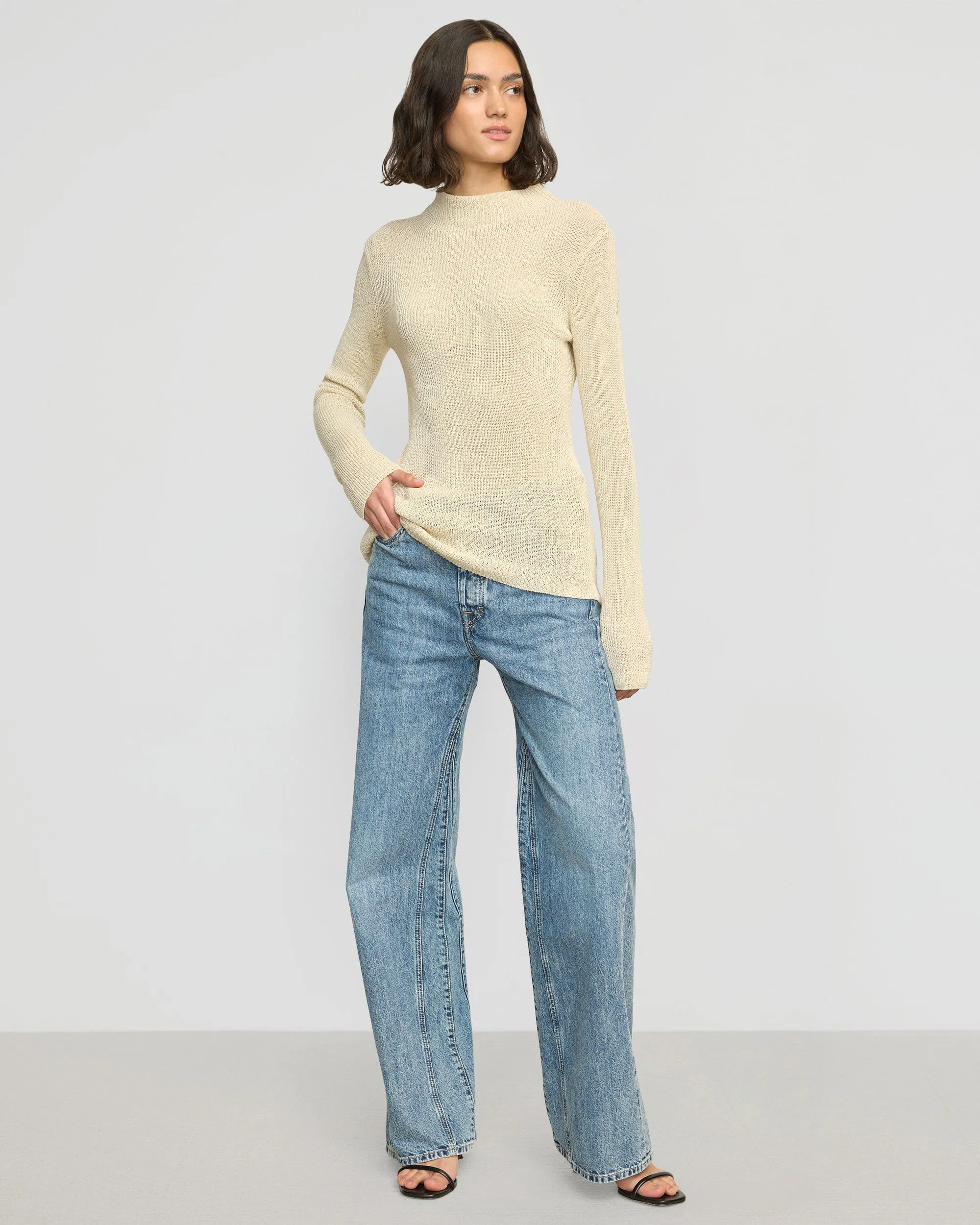 Lynne Slim Semi-Sheer Sweater Comfy Must-Have Simple Cozy