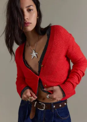 Outdoor Layers School Girl Cardi - Cherry Pop Melange