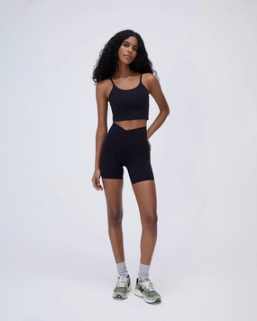 Tailored Design Ultimate Wrap Over Crop Shorts - Black