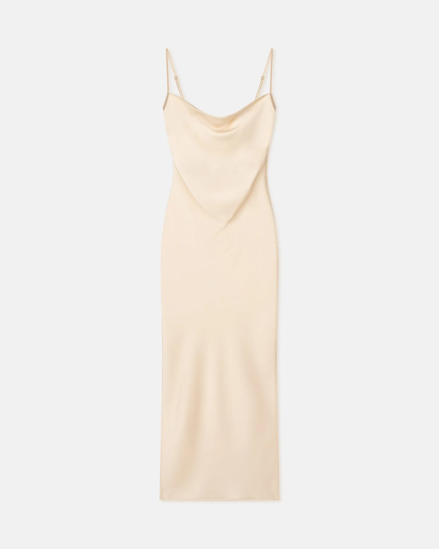Macia - Slip Satin Dress - Creme Lined interior