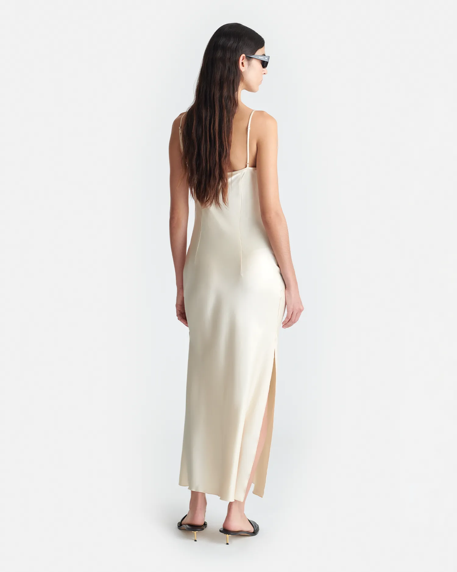 Work Pairing Macia - Slip Satin Dress - Creme
