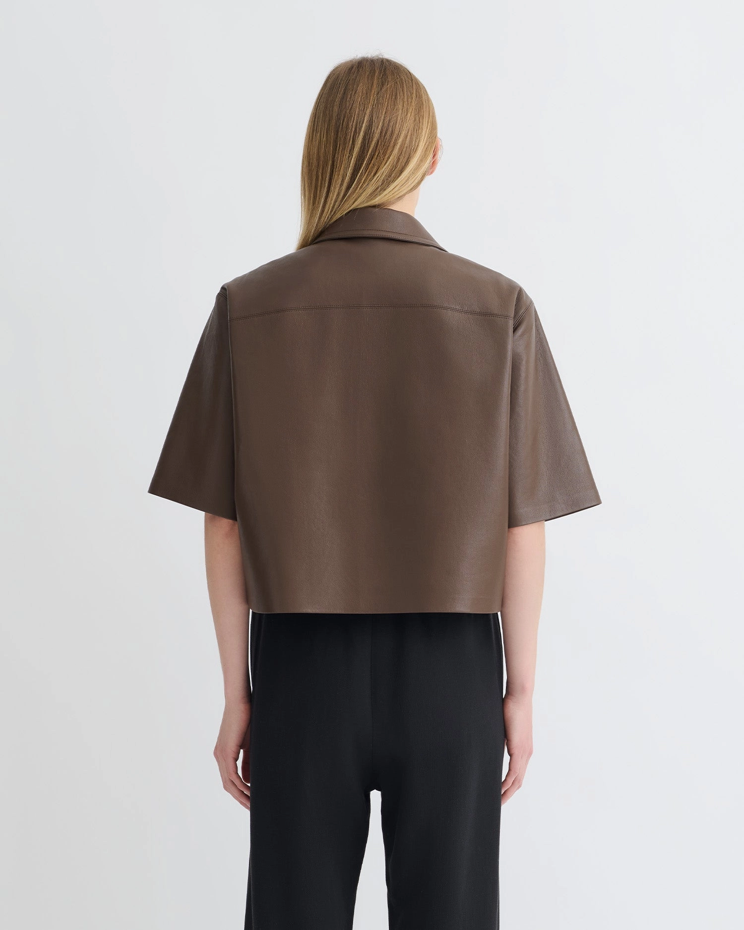 Casual Look Soft Wear Maisie - Regenerated Leather Shirt - Chocolate