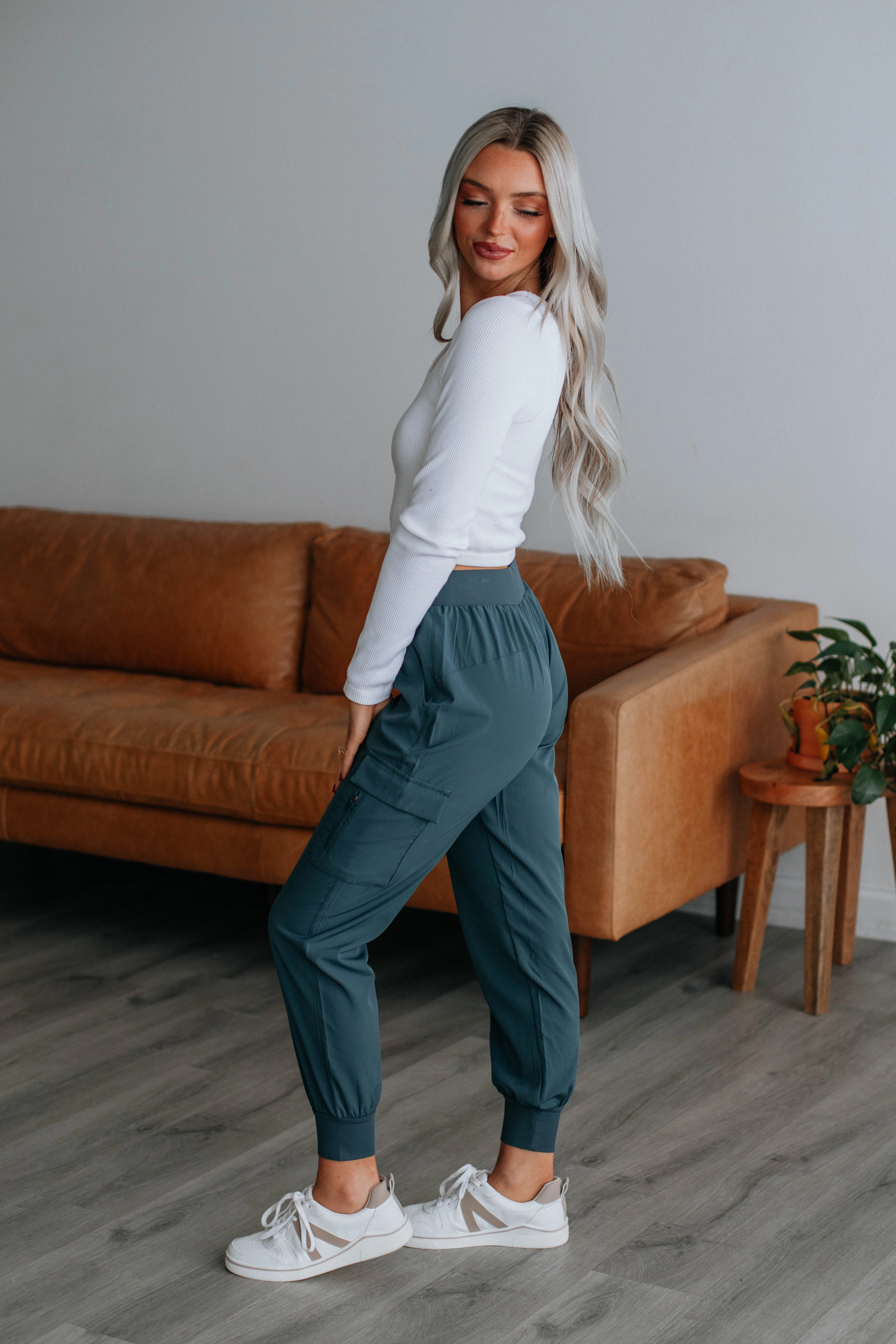 Malena Active Joggers - Peacock Smooth zipper closure Outdoor Friendly