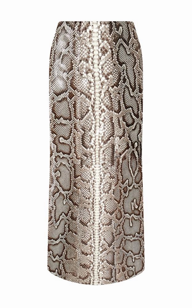 raw hem Manuela Midi Skirt in Greyscale Inversa? Snakeskin
