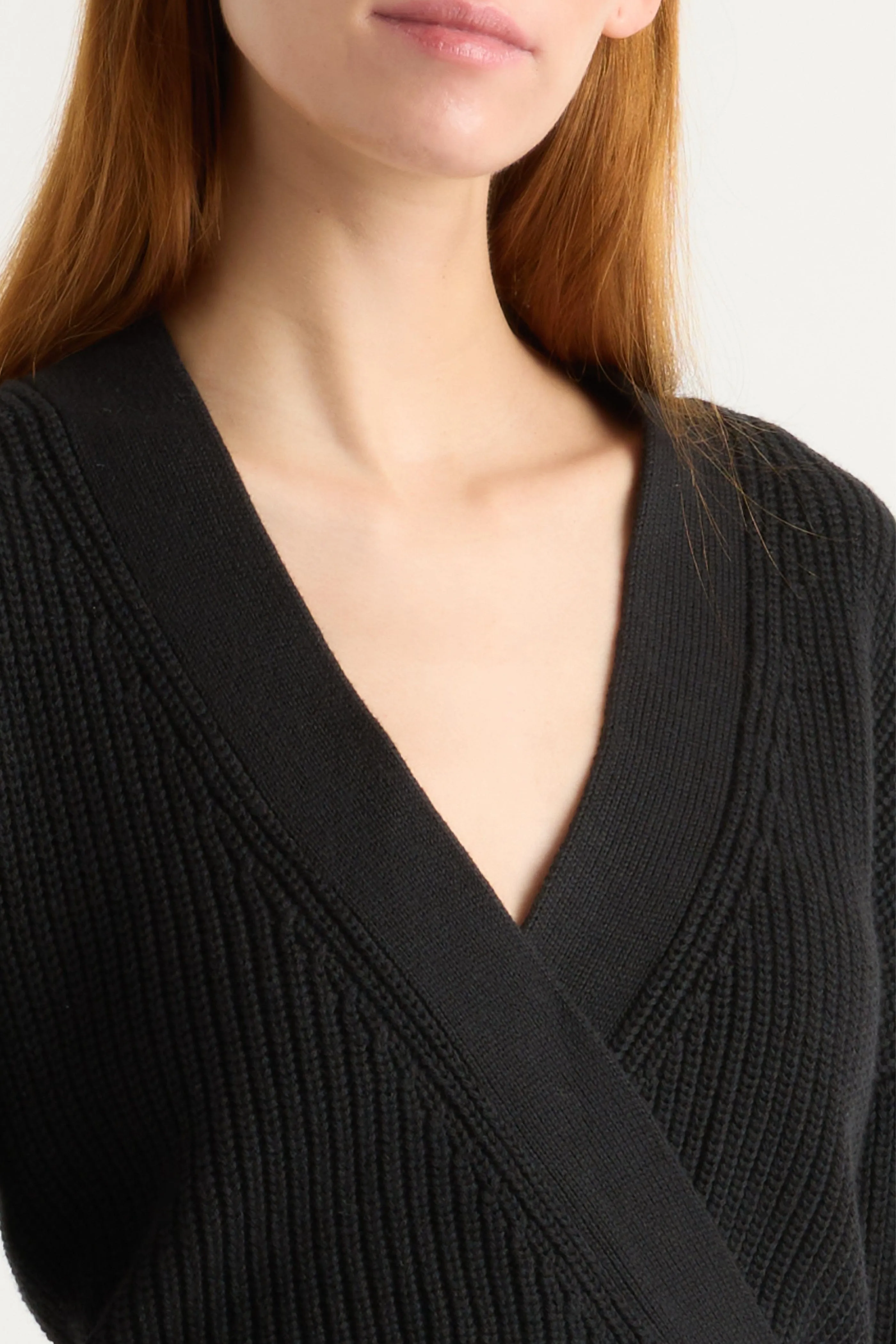Maren Cropped V-Neck Sweater Perfect Knit Layering Comfort