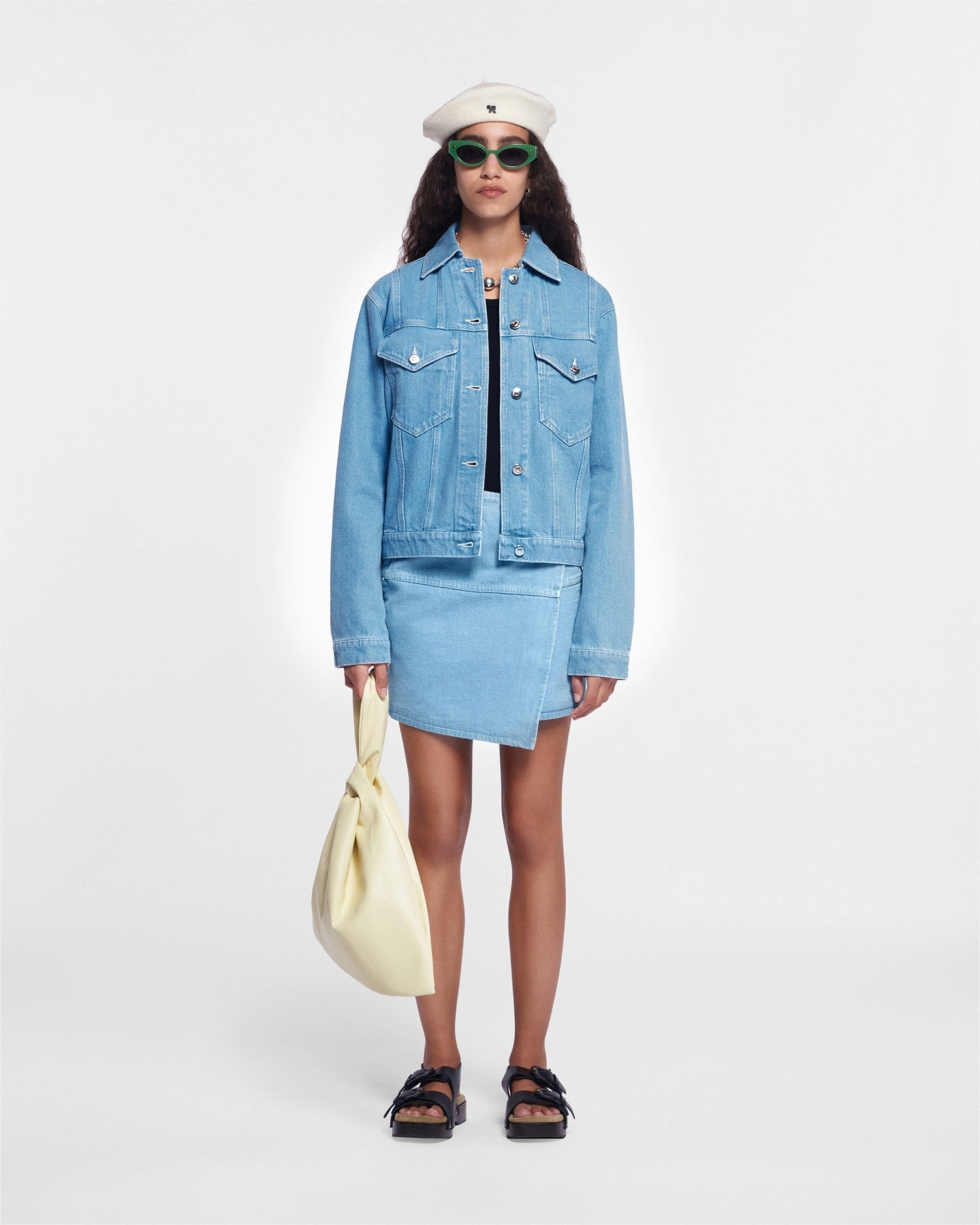 Maren - Denim Jacket - Eco Light Wash Twill Weave Functional Design