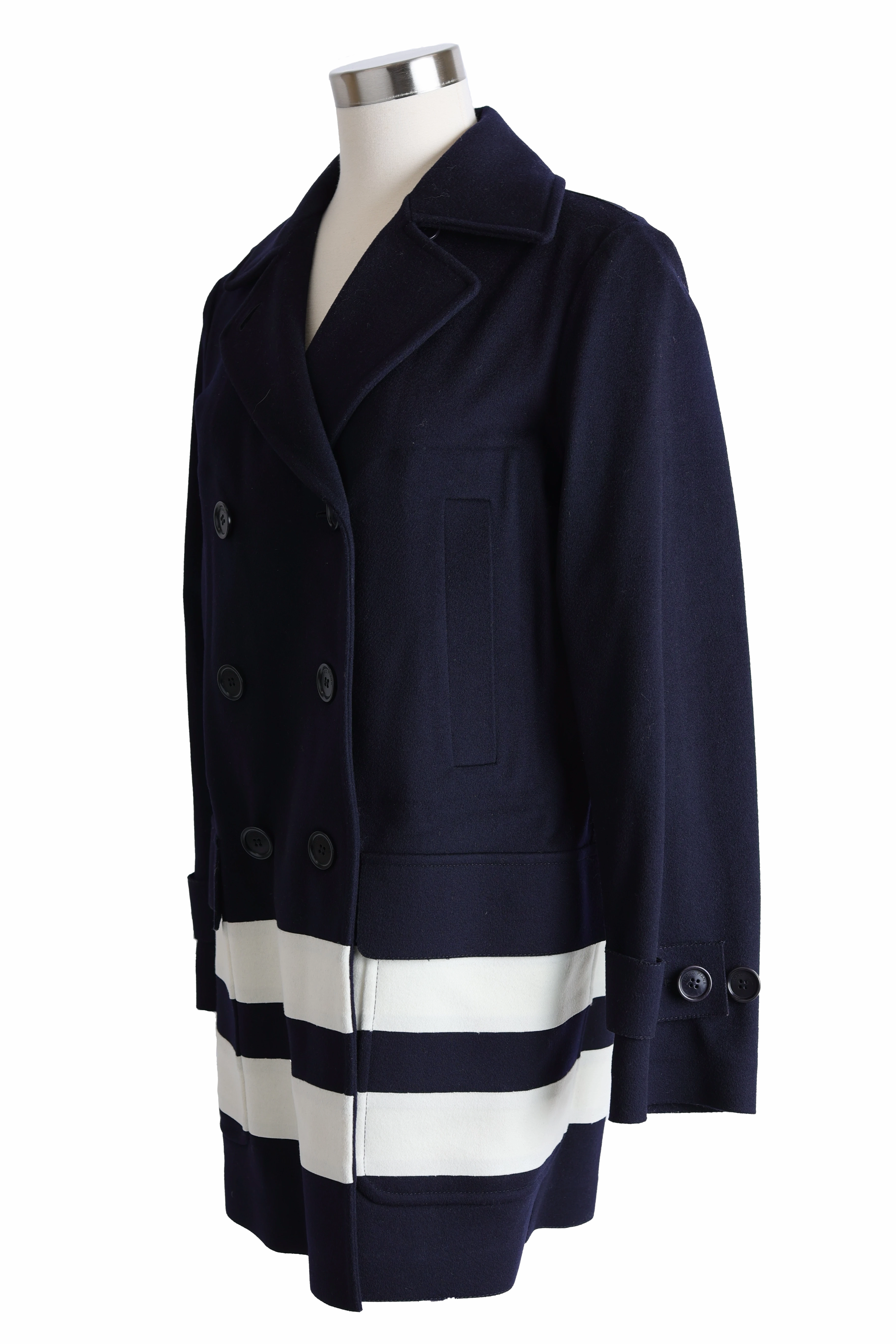 Maxfield Wool Double Breasted Waterproof Dress Coat Stain Resistant Weather Friendly