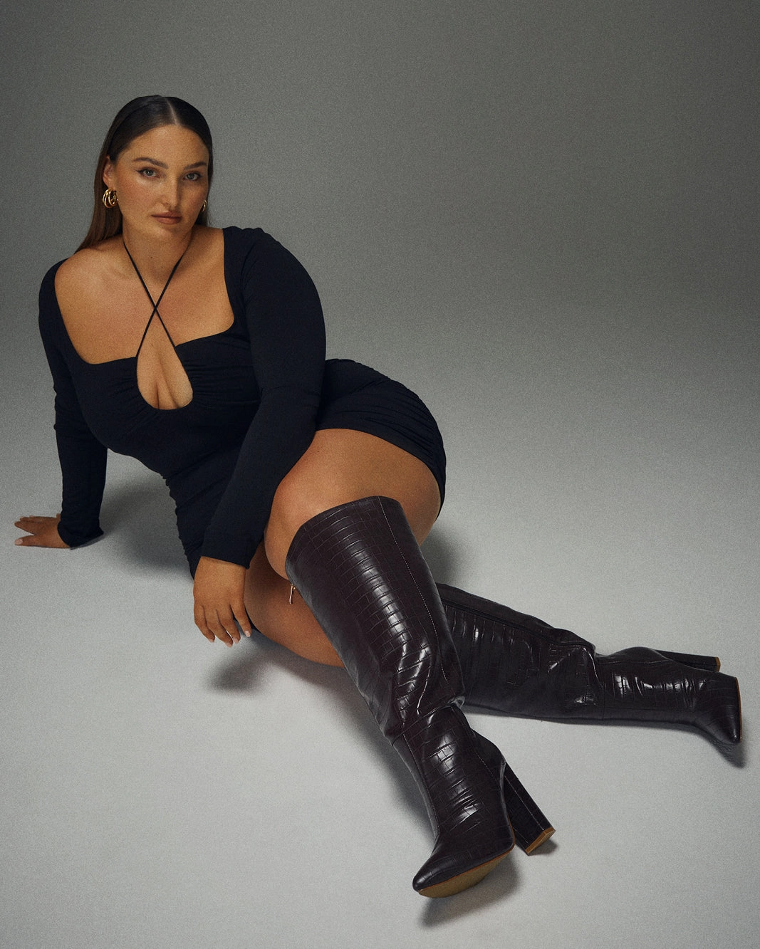 MILLA CURVE - CHOCOLATE CROC Seamless Feel