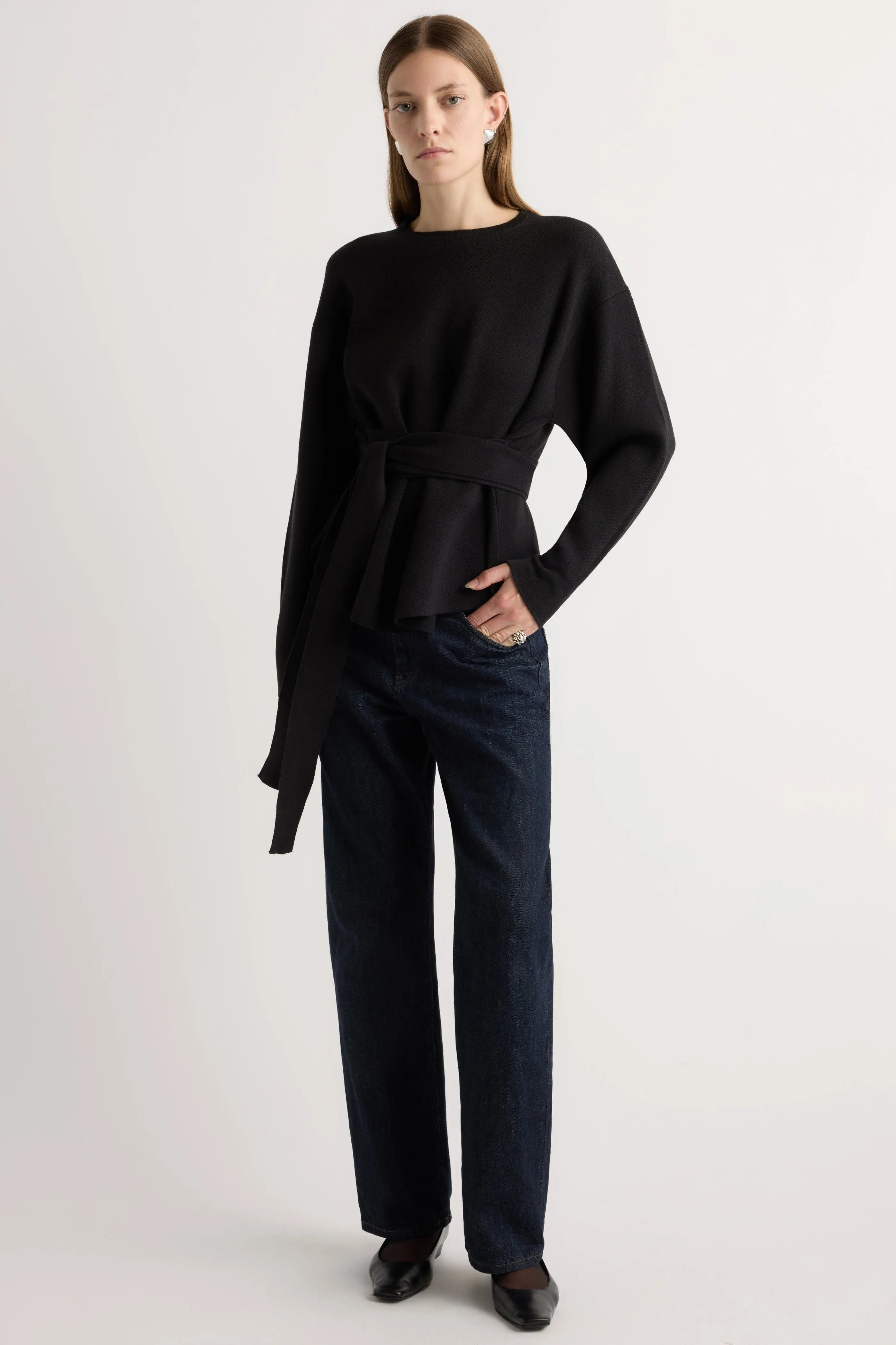 Nara Tie-Front Knit Sweater Quick Change Cozy Everyday