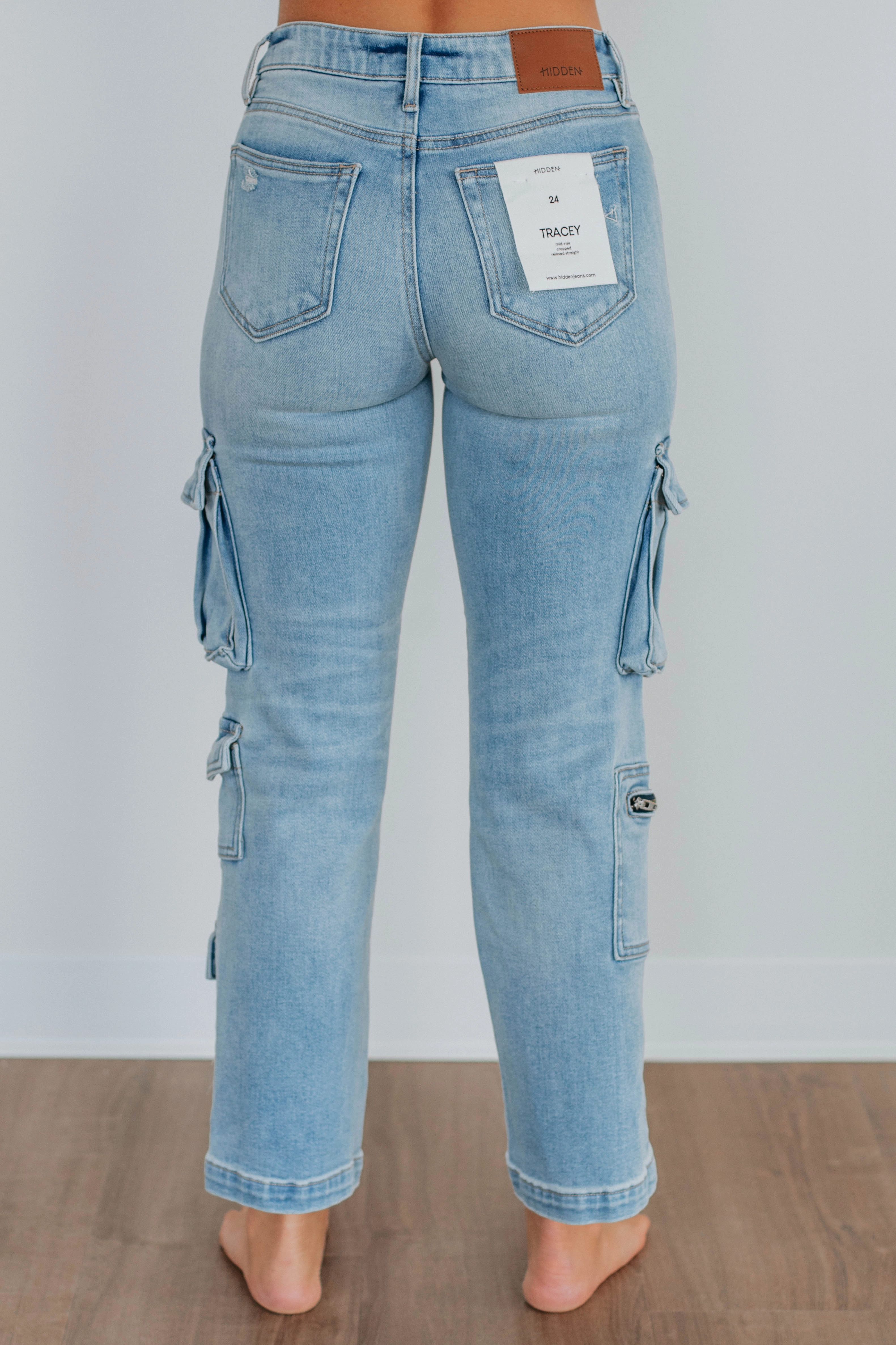 Tracey Hidden Cargo Jeans - Light Wash Festival Outfit Everyday