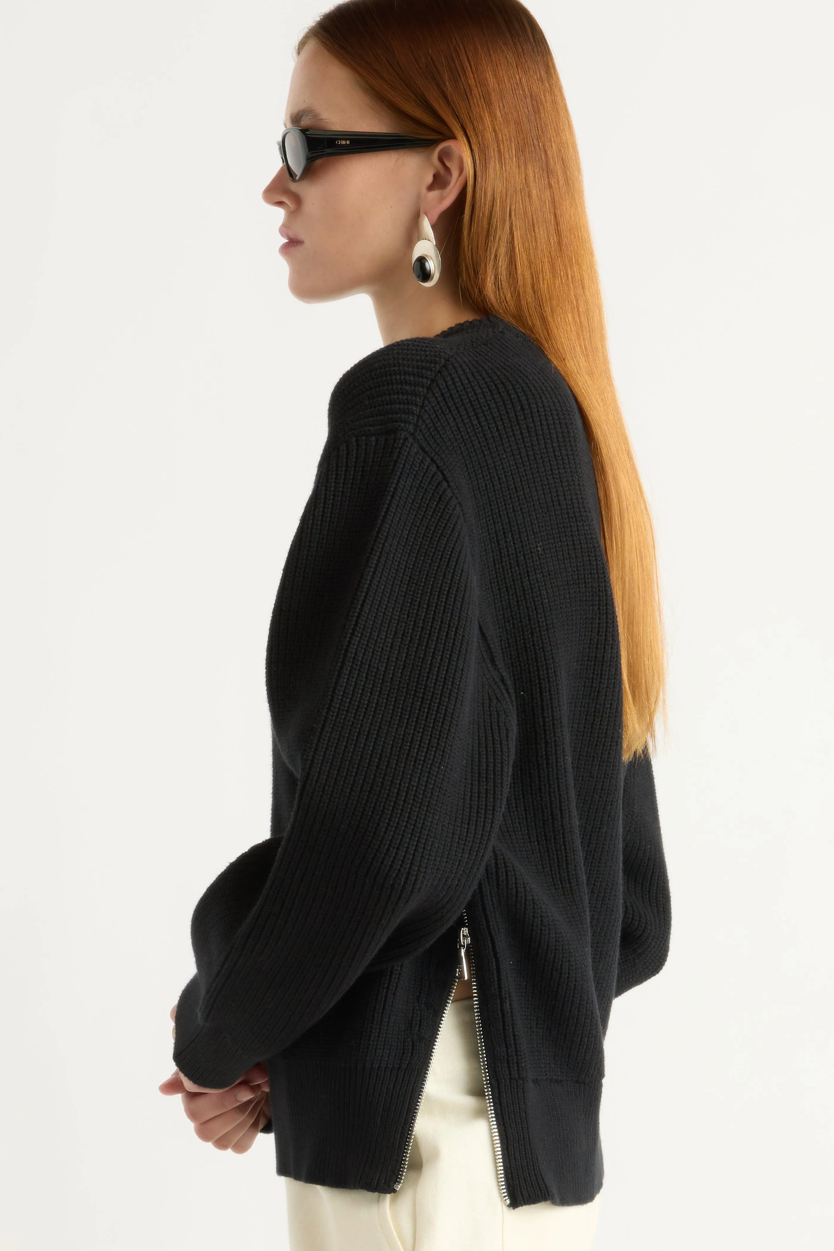 Tate Organic Cotton Side-Zip Sweater Breathable Performance