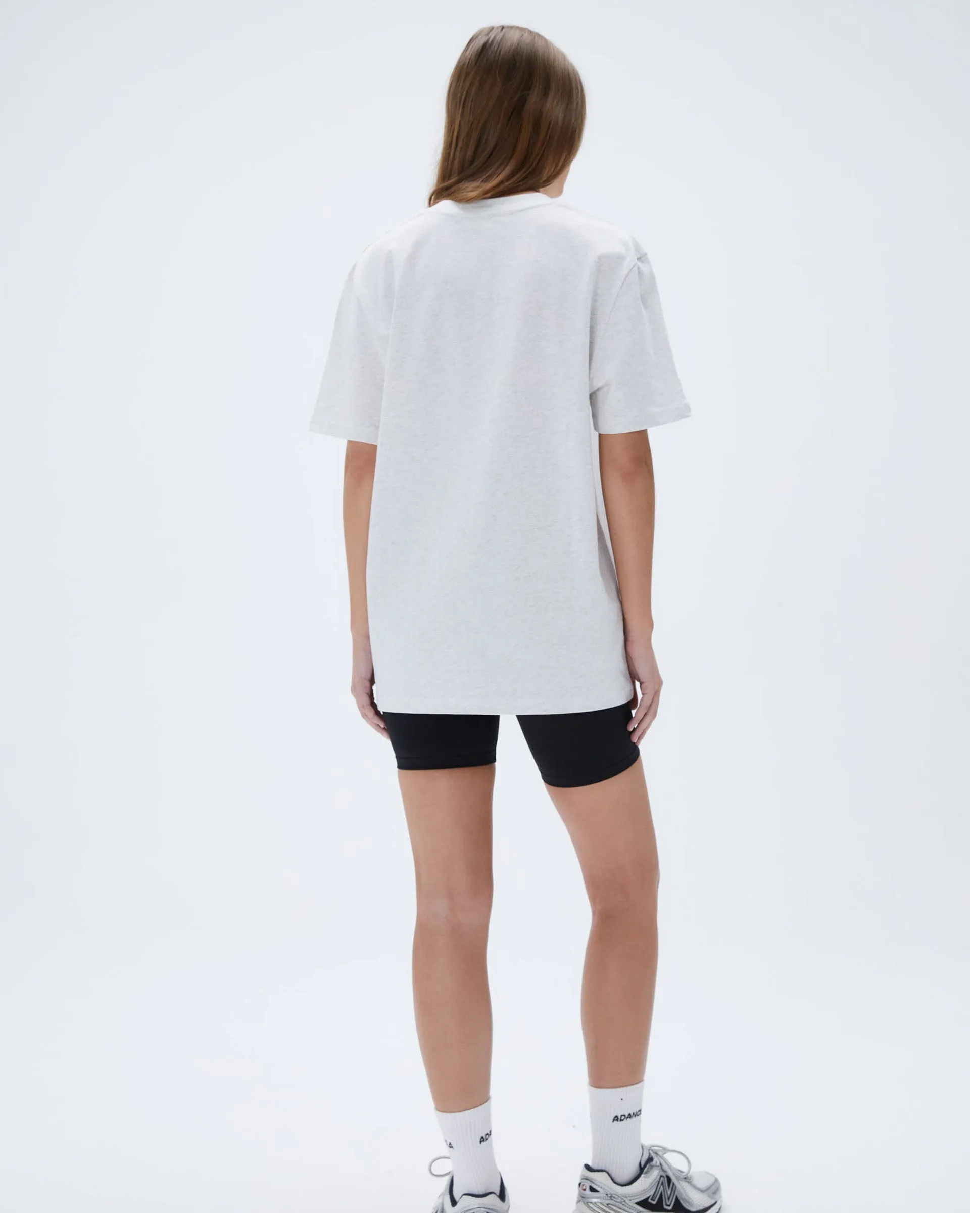 AS Short Sleeve Oversized T-shirt - Light Grey Melange/Black Oversized Collar