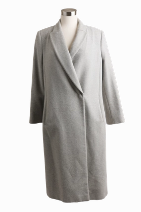 Durable Outer Shell Vintage Wool-Angora Herringbone Dress Coat