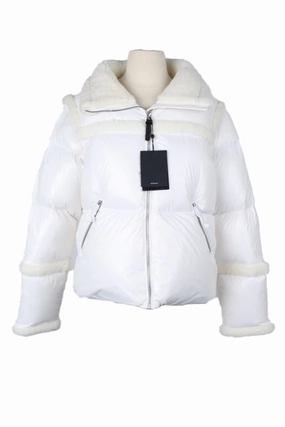 Matte Surface Texture Miya Down Filled Puffer Jacket W/ Sherpa Trim
