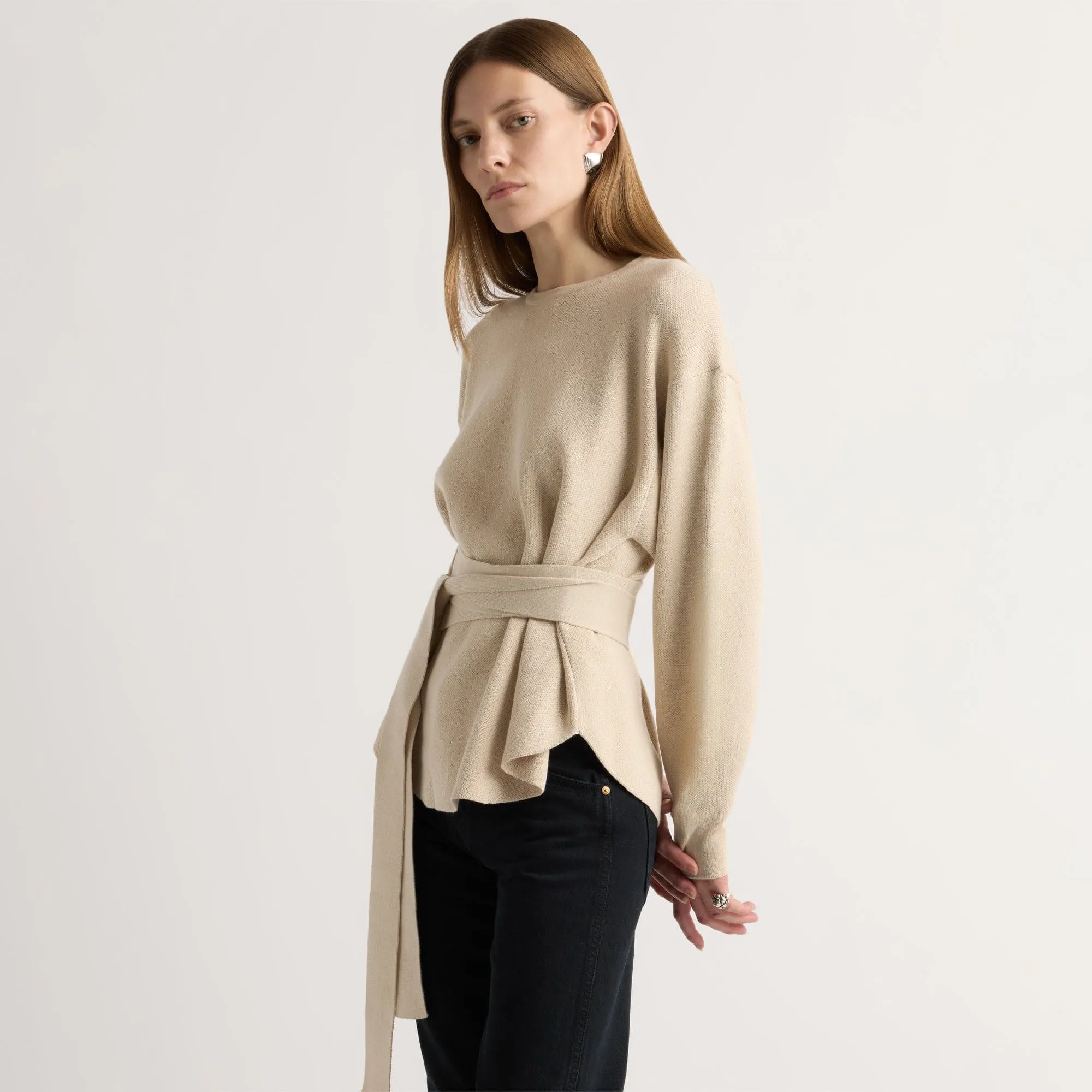 Timeless Layering Nara Tie-Front Knit Sweater