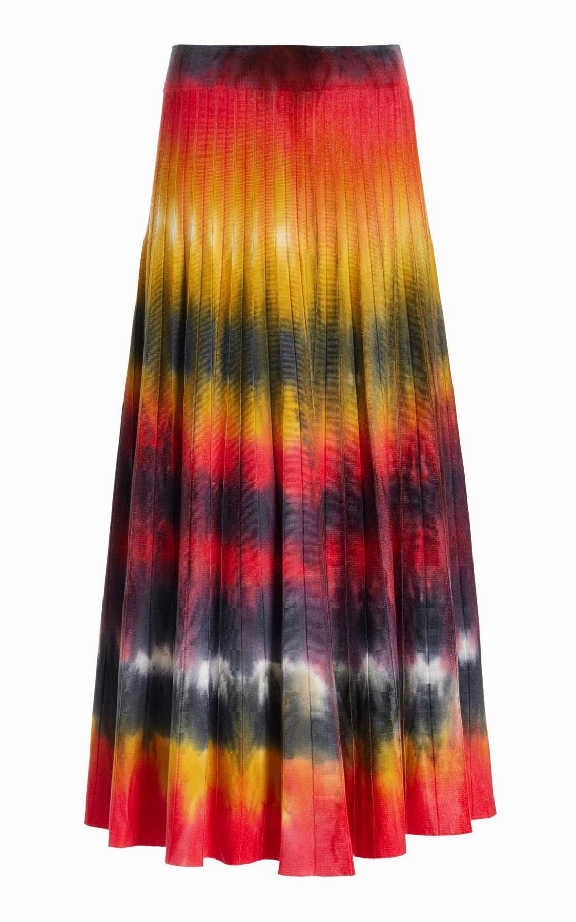 Ella Knit Midi Skirt in Fire Tie Dye Cashmere Fit Choice